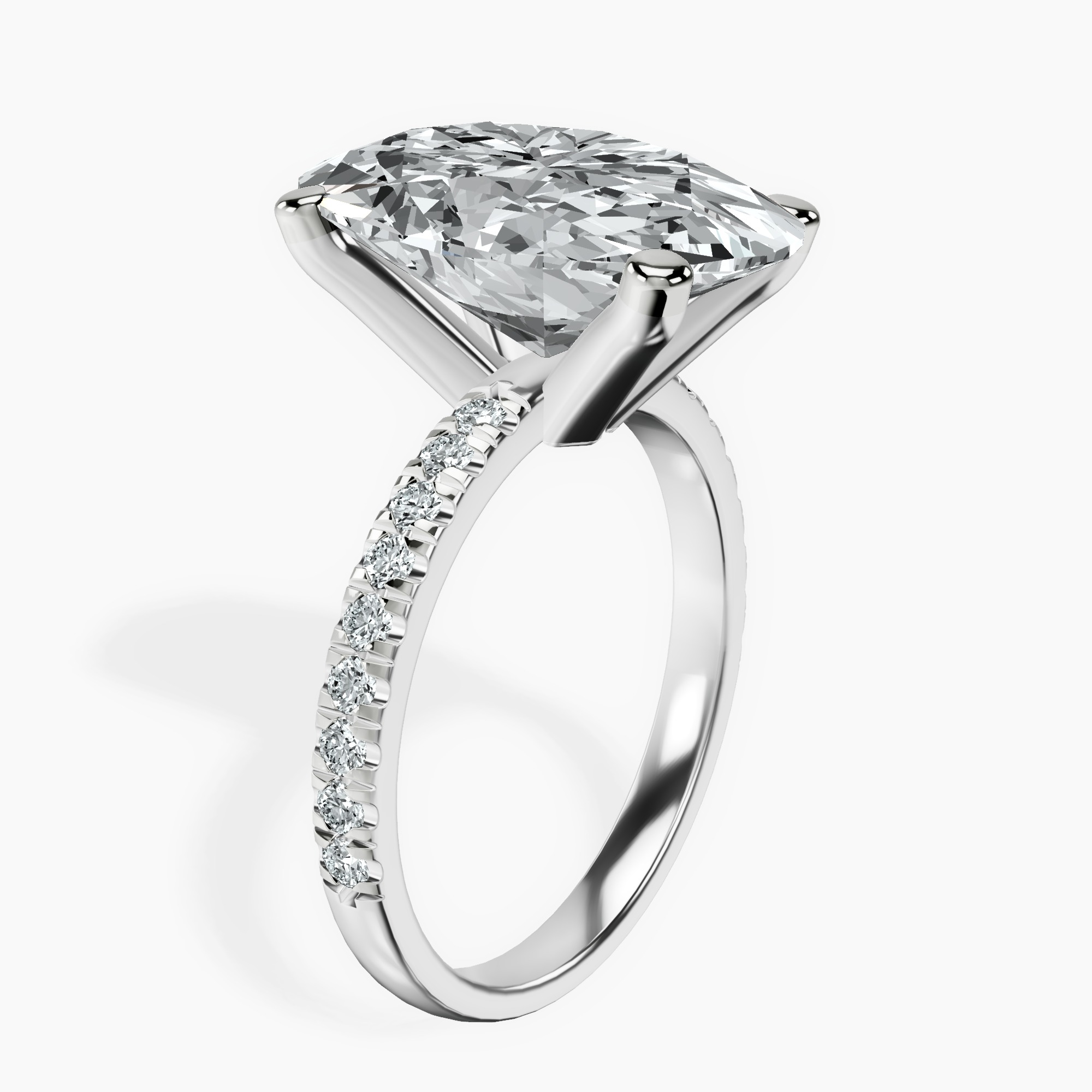 10kt White Gold Venetia Half Eternity Lab Diamond Ring standing product image one