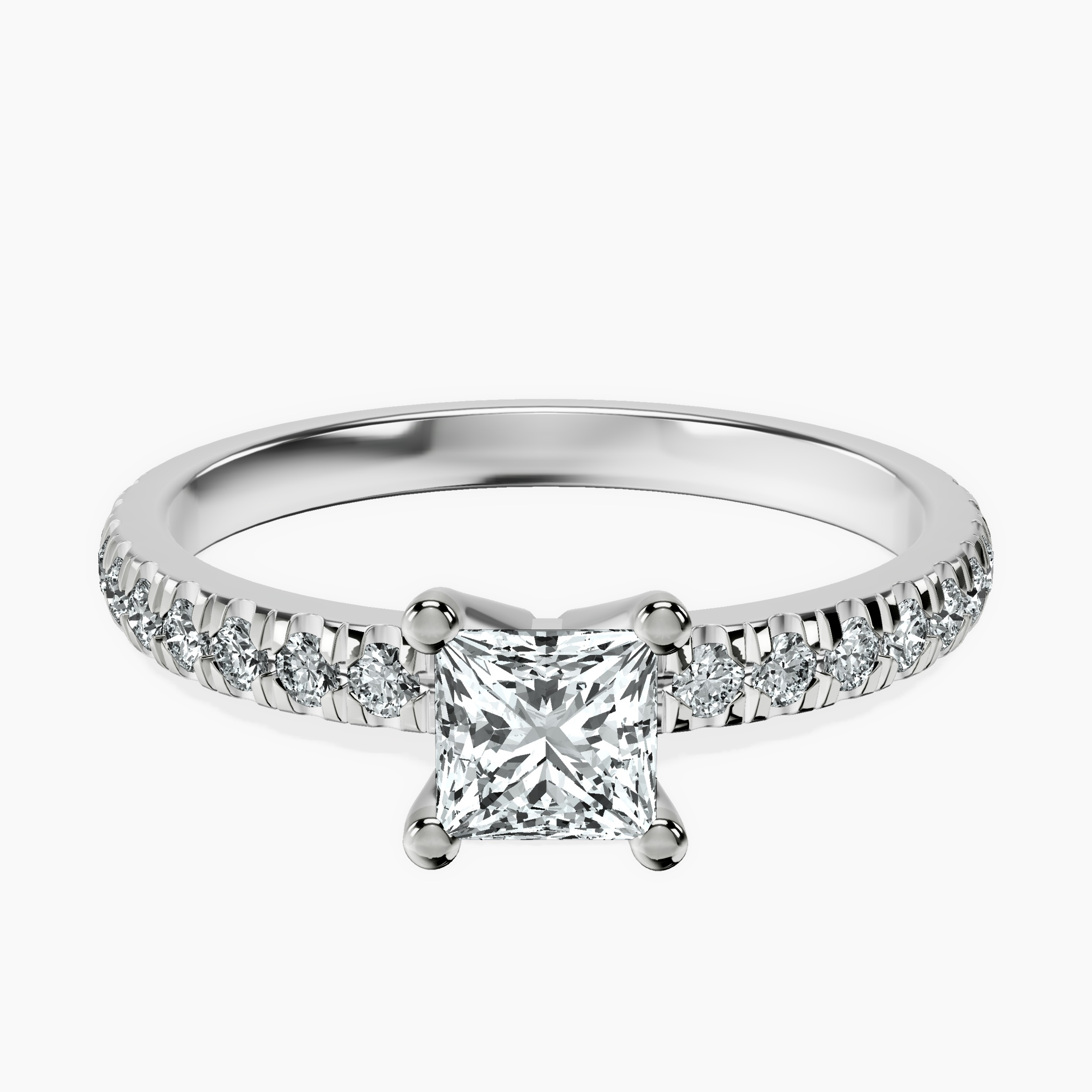 10kt White Gold Venetia Half Eternity Lab Diamond Ring front image