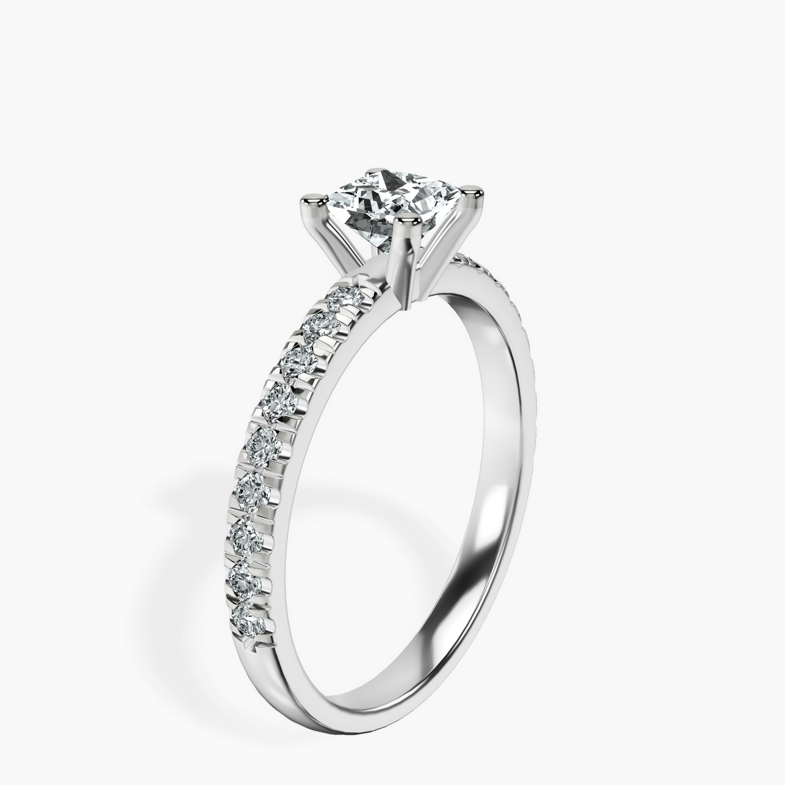 10kt White Gold Venetia Half Eternity Lab Diamond Ring standing product image one