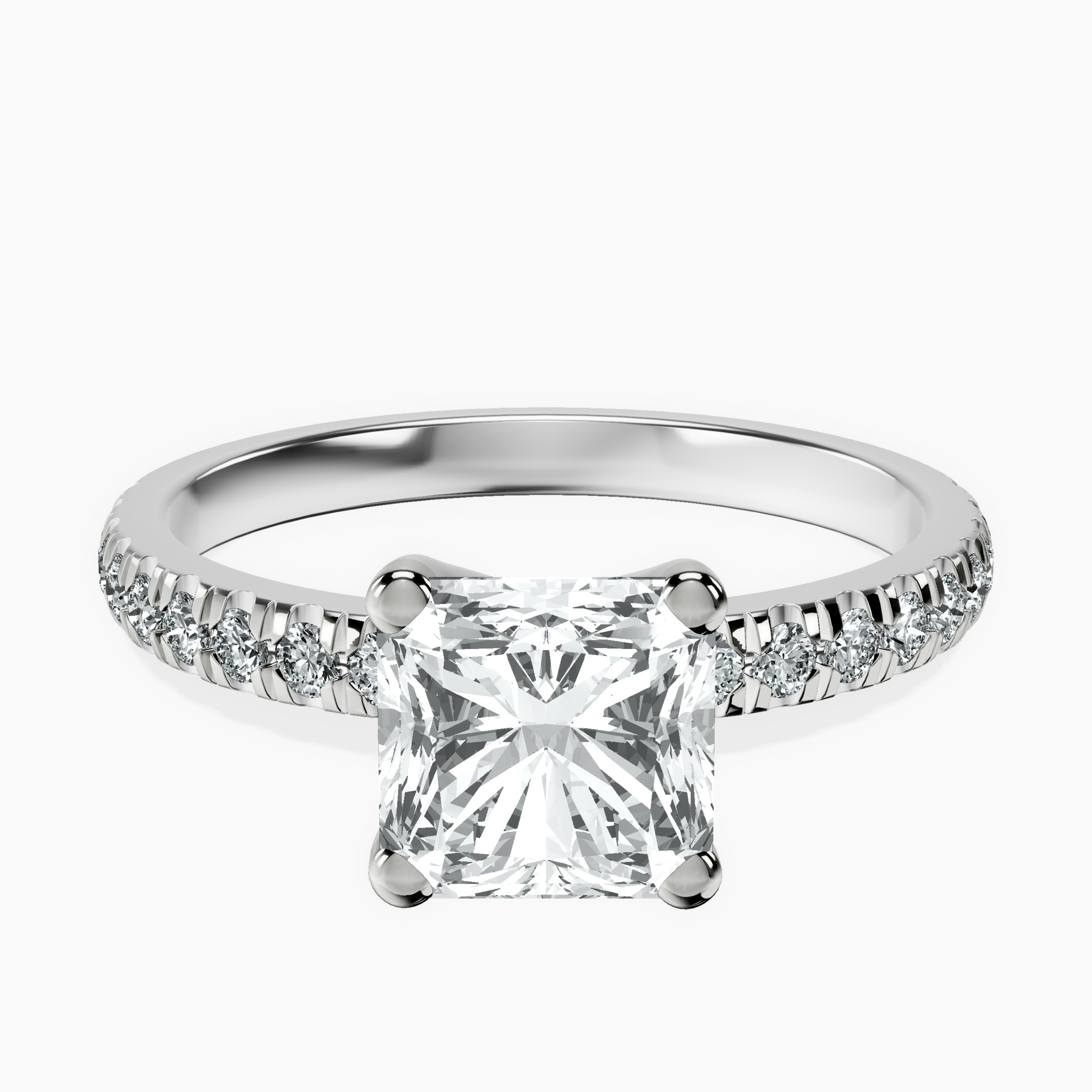 10kt White Gold Venetia Half Eternity Lab Diamond Ring rtr top
