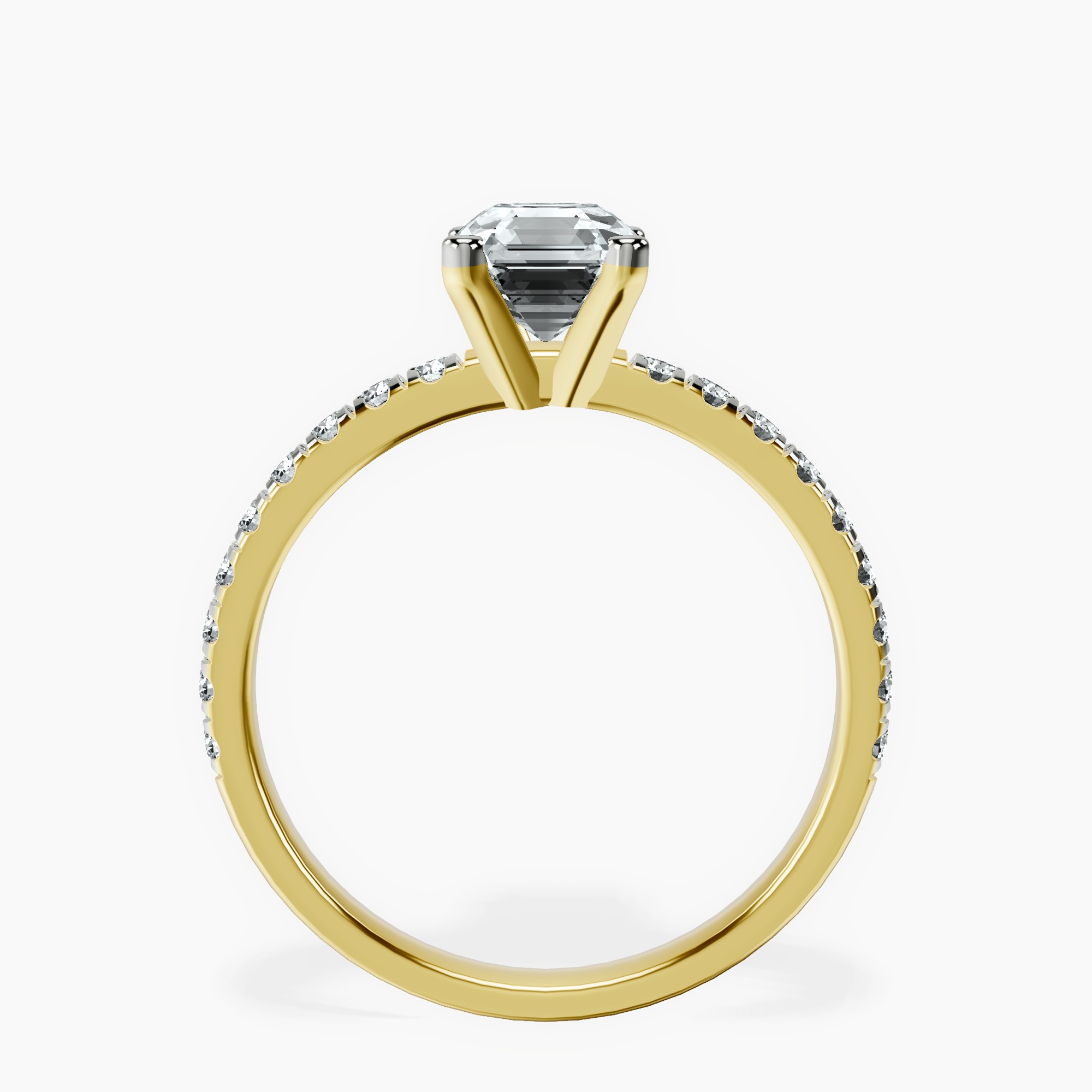 10kt Yellow Gold Venetia Half Eternity Lab Diamond Ring side right image one