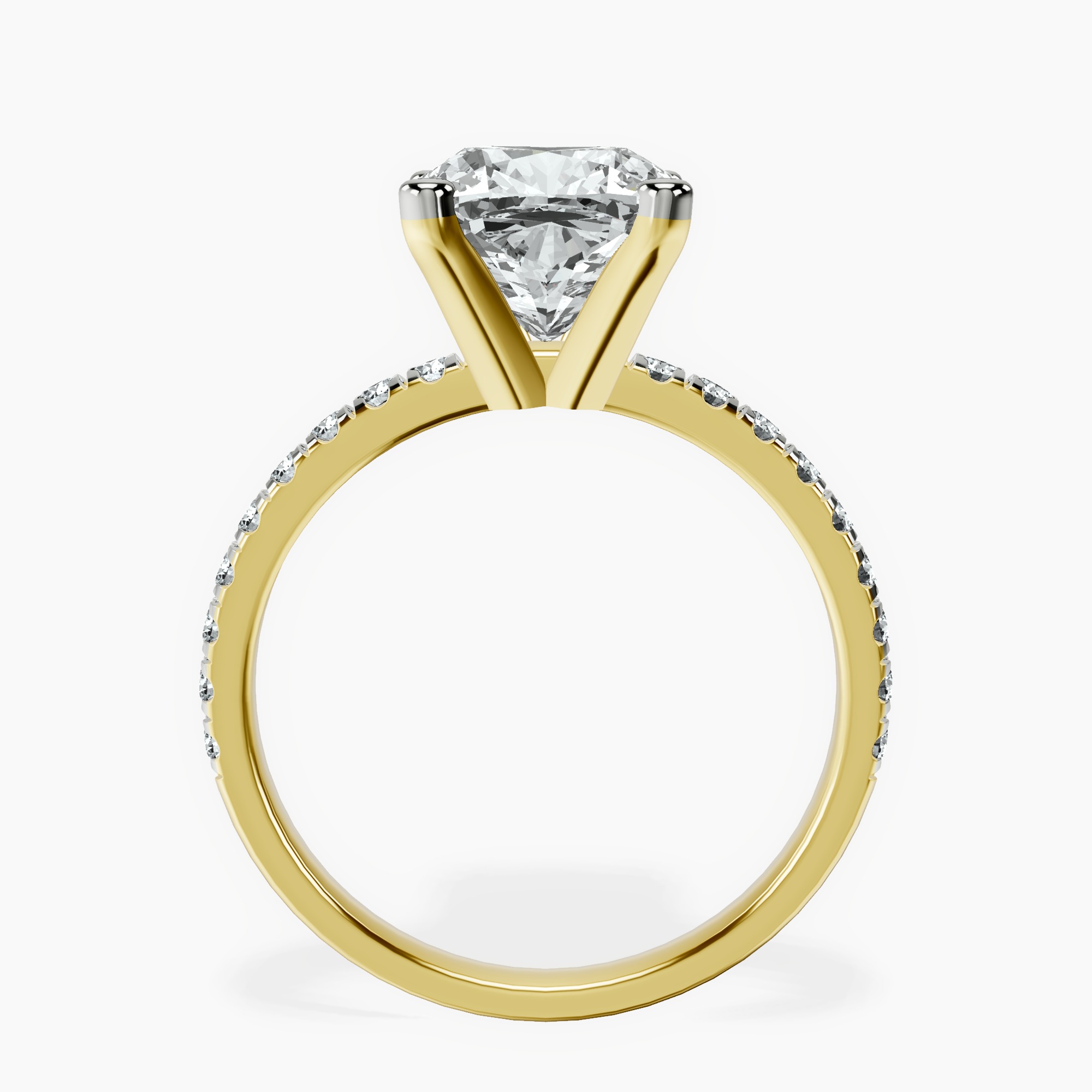 4.46 ct. cushion Venetia Half Eternity Ring in 14kt yellow gold side right image one