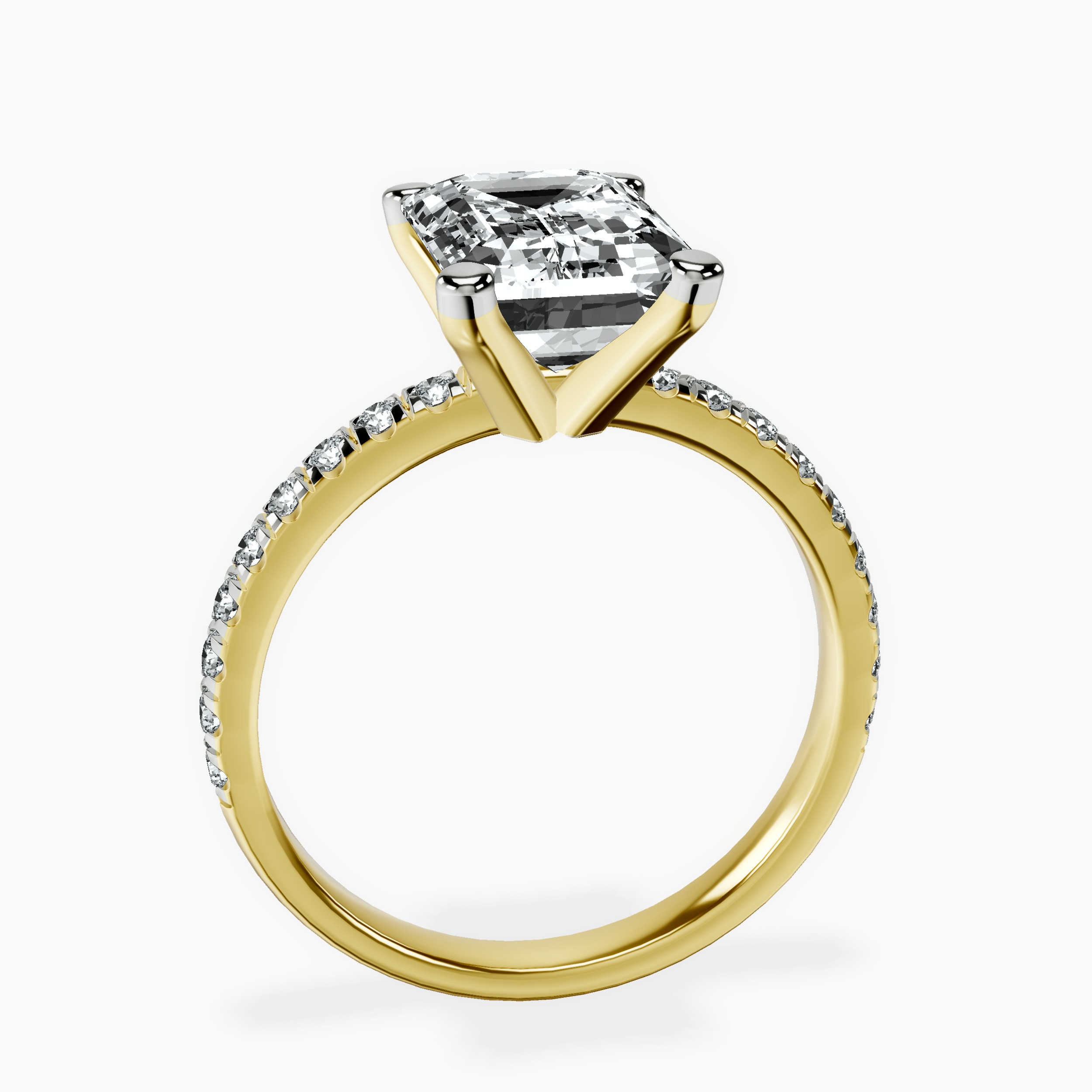 10kt Yellow Gold Venetia Half Eternity Lab Diamond Ring side right image one
