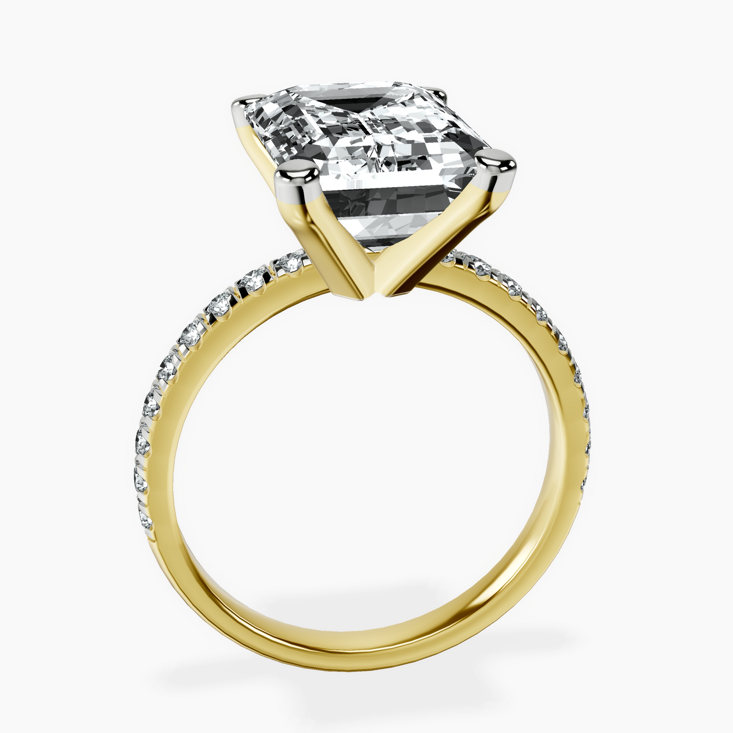 10kt Yellow Gold Venetia Half Eternity Lab Diamond Ring side right image one