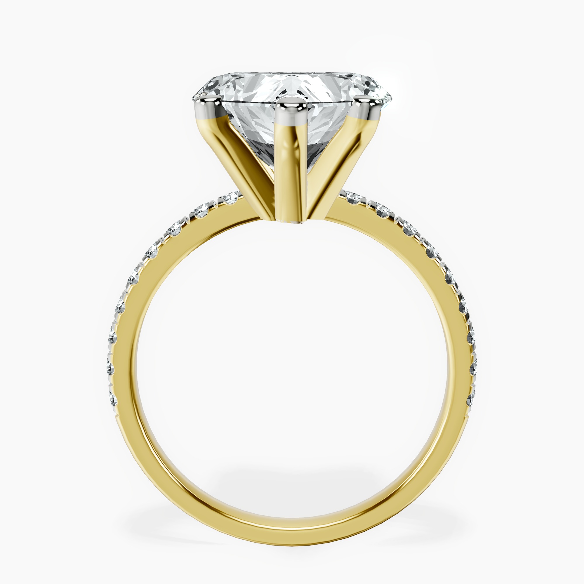 10kt Yellow Gold Venetia Half Eternity Lab Diamond Ring side right image one