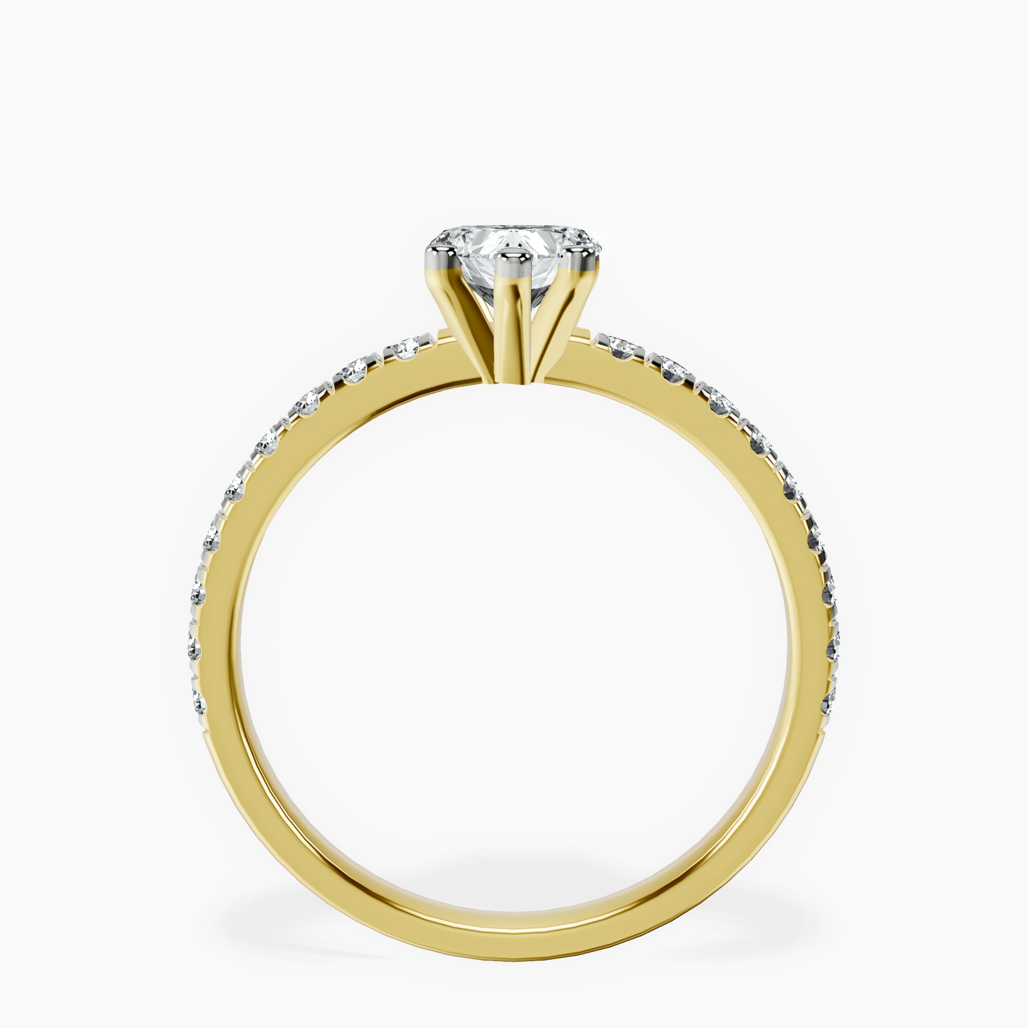 10kt Yellow Gold Venetia Half Eternity Lab Diamond Ring side right image one