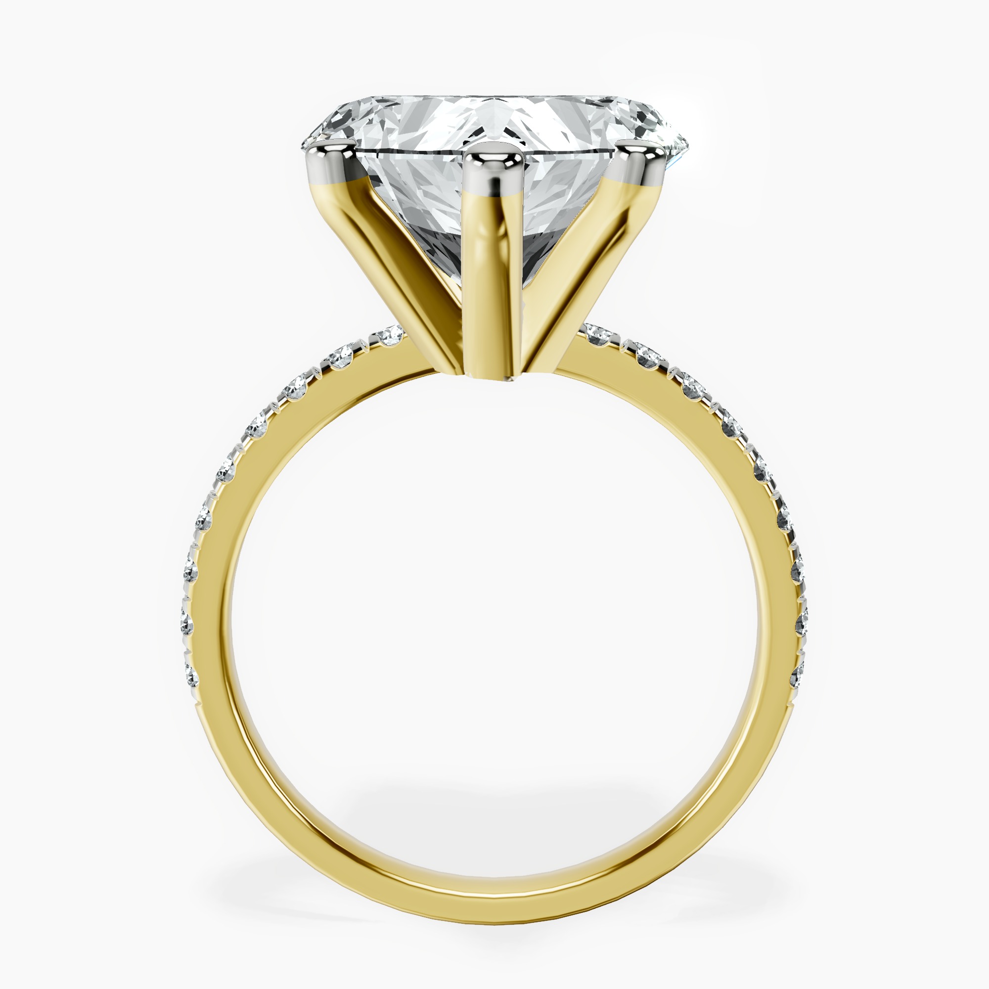 10kt Yellow Gold Venetia Half Eternity Lab Diamond Ring side right image one