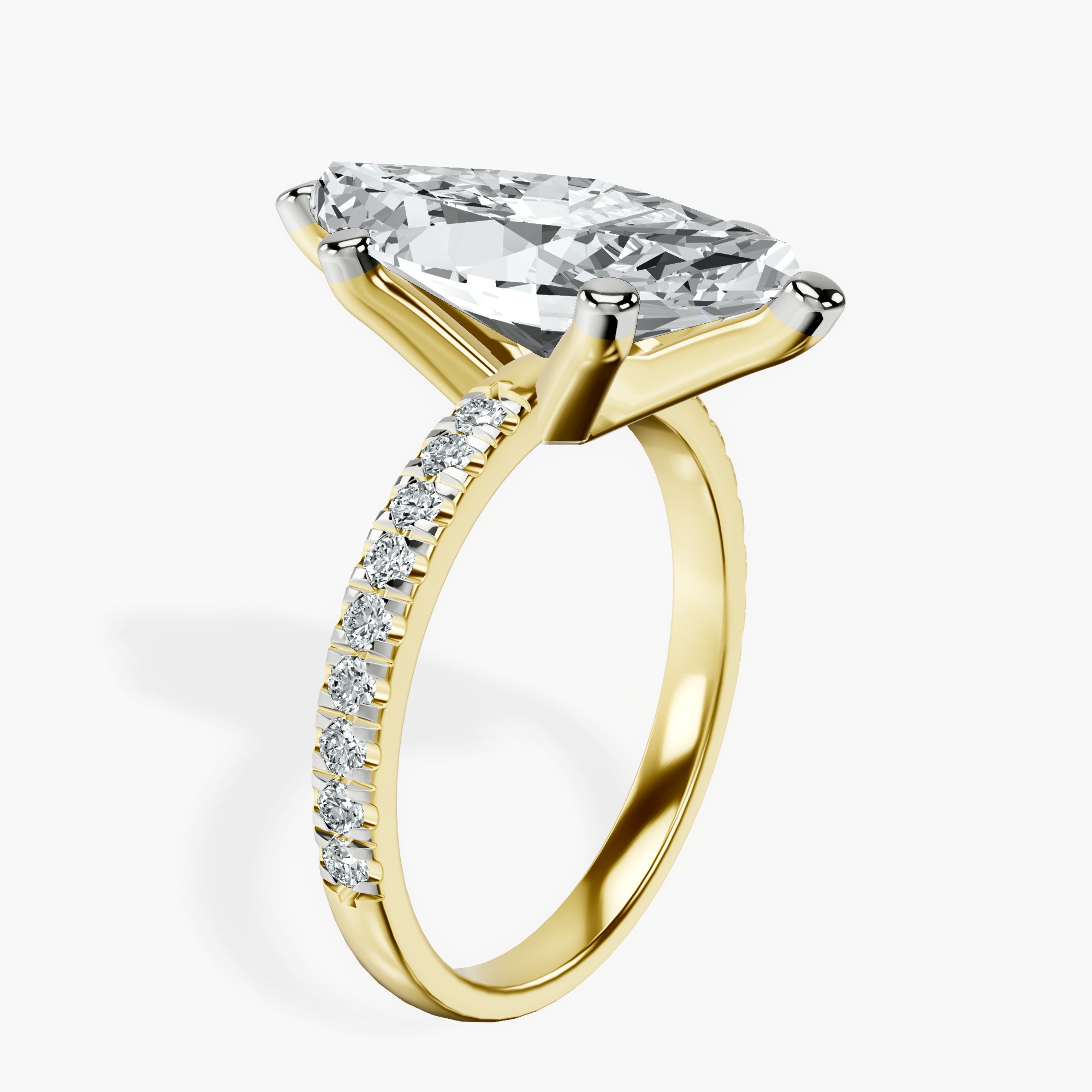 5.08 ct. marquise Venetia Half Eternity Ring in 10kt yellow gold standing product image one