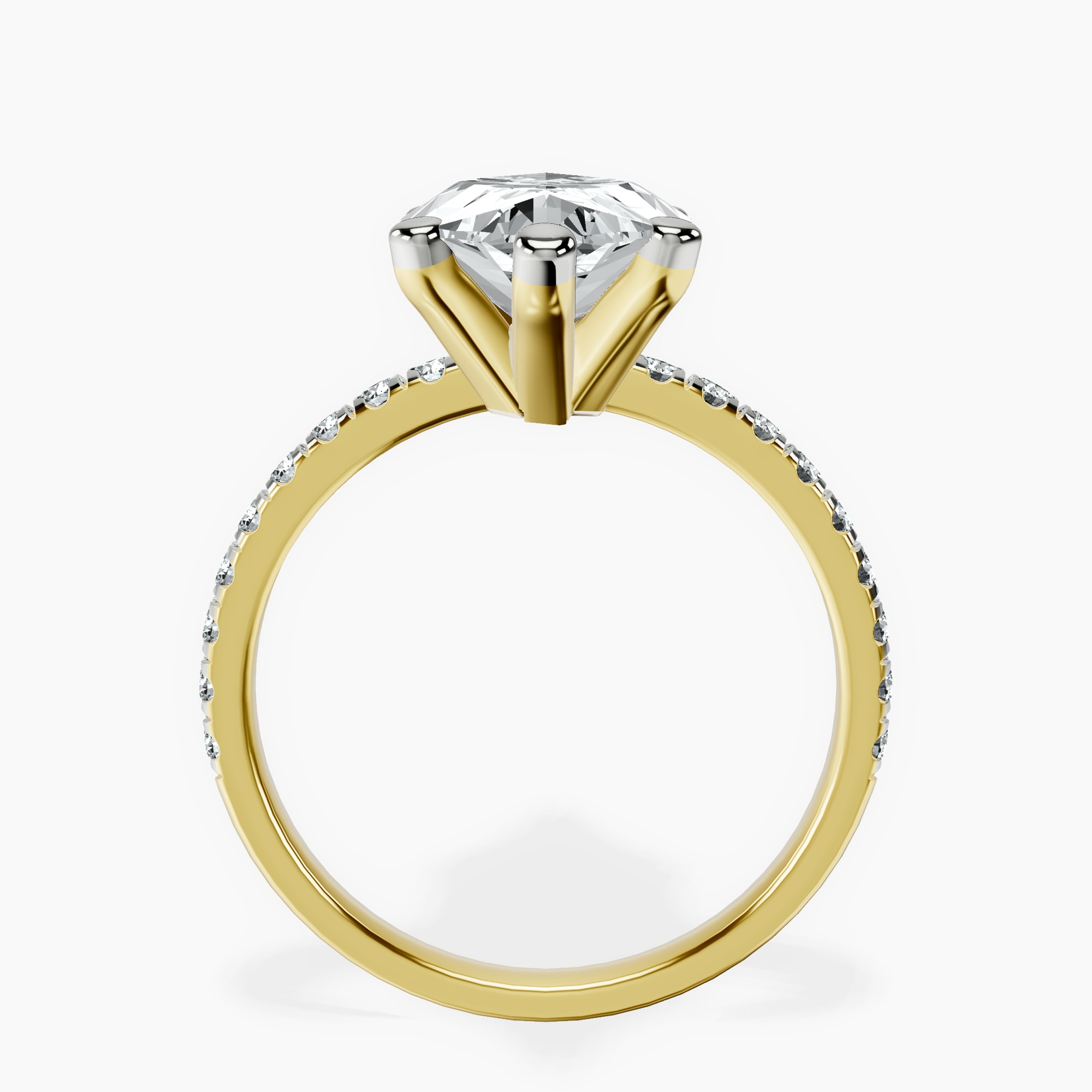 5.08 ct. marquise Venetia Half Eternity Ring in 10kt yellow gold side right image one