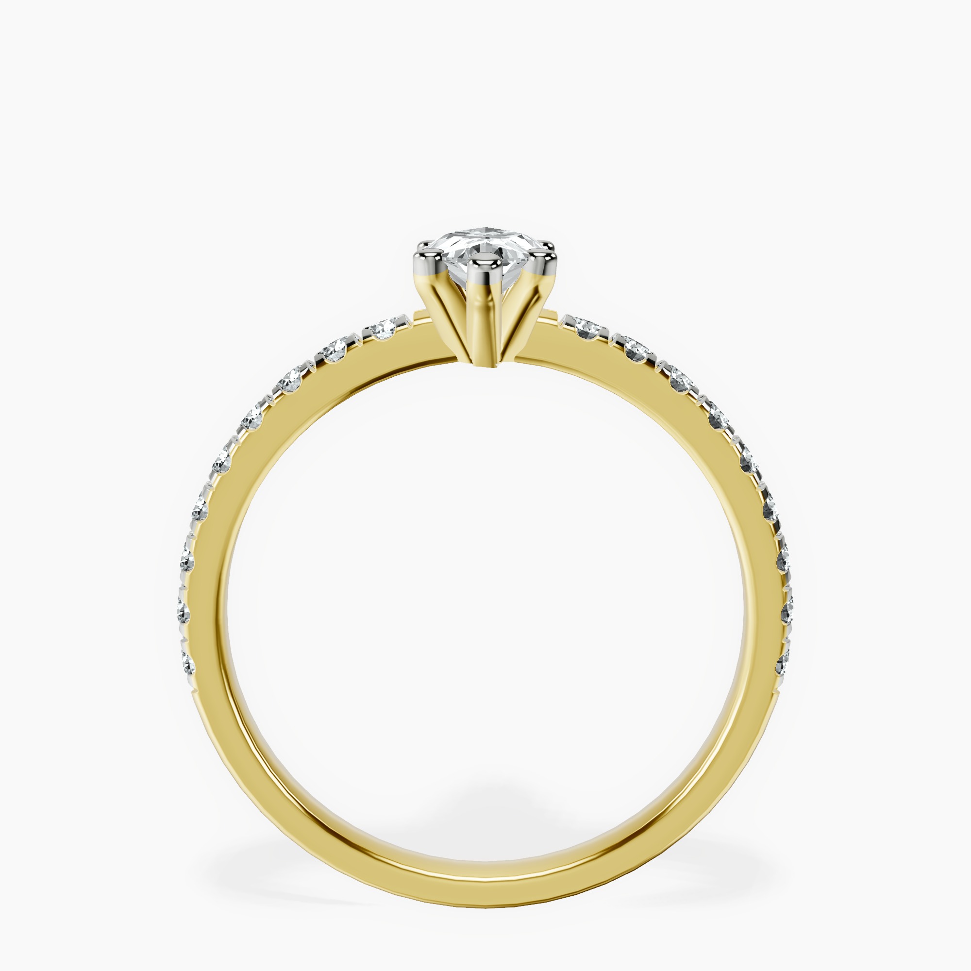 18kt Yellow Gold Venetia Half Eternity Lab Diamond Ring side right image one