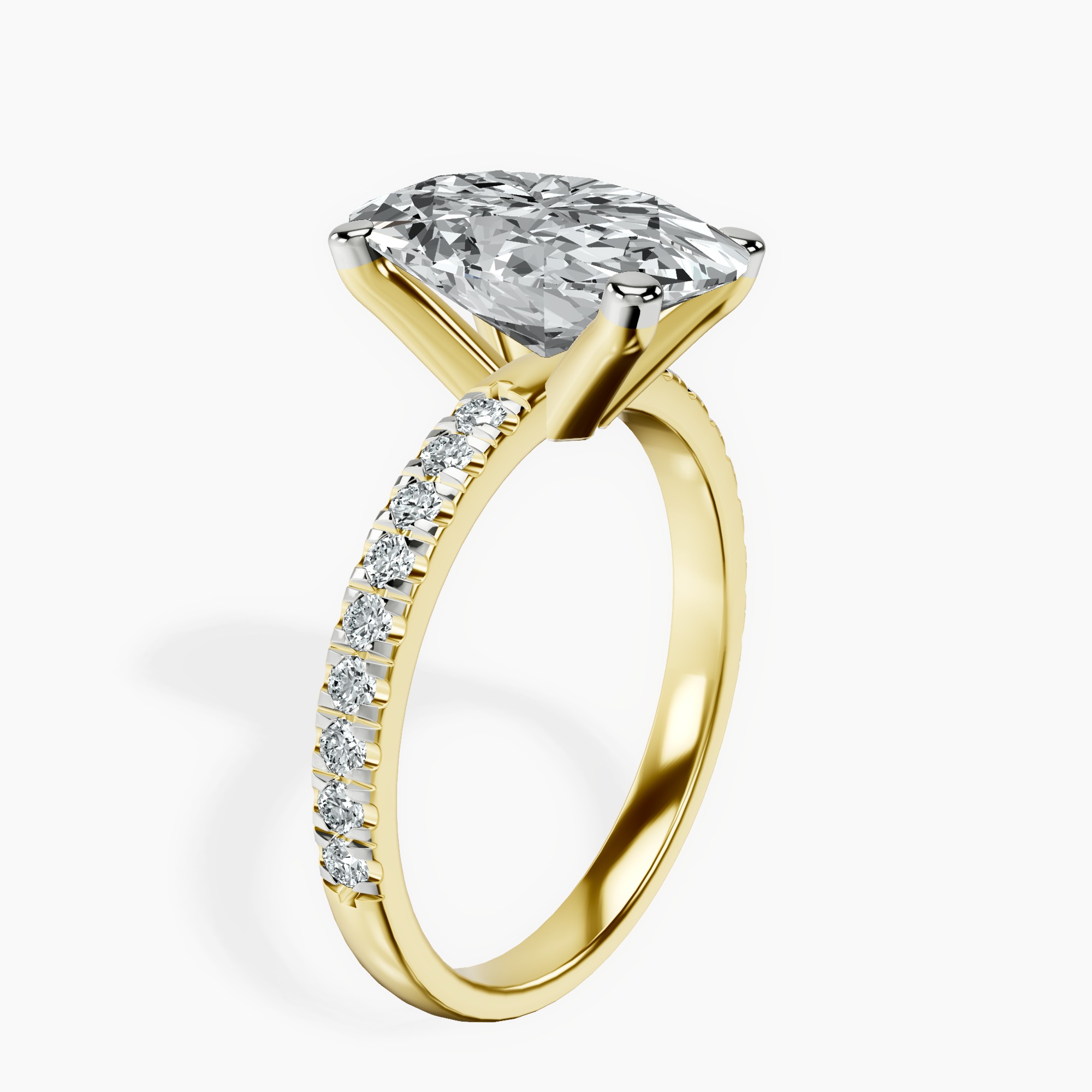 3.40 ct. oval Venetia Half Eternity Ring in 10kt yellow gold standing product image one