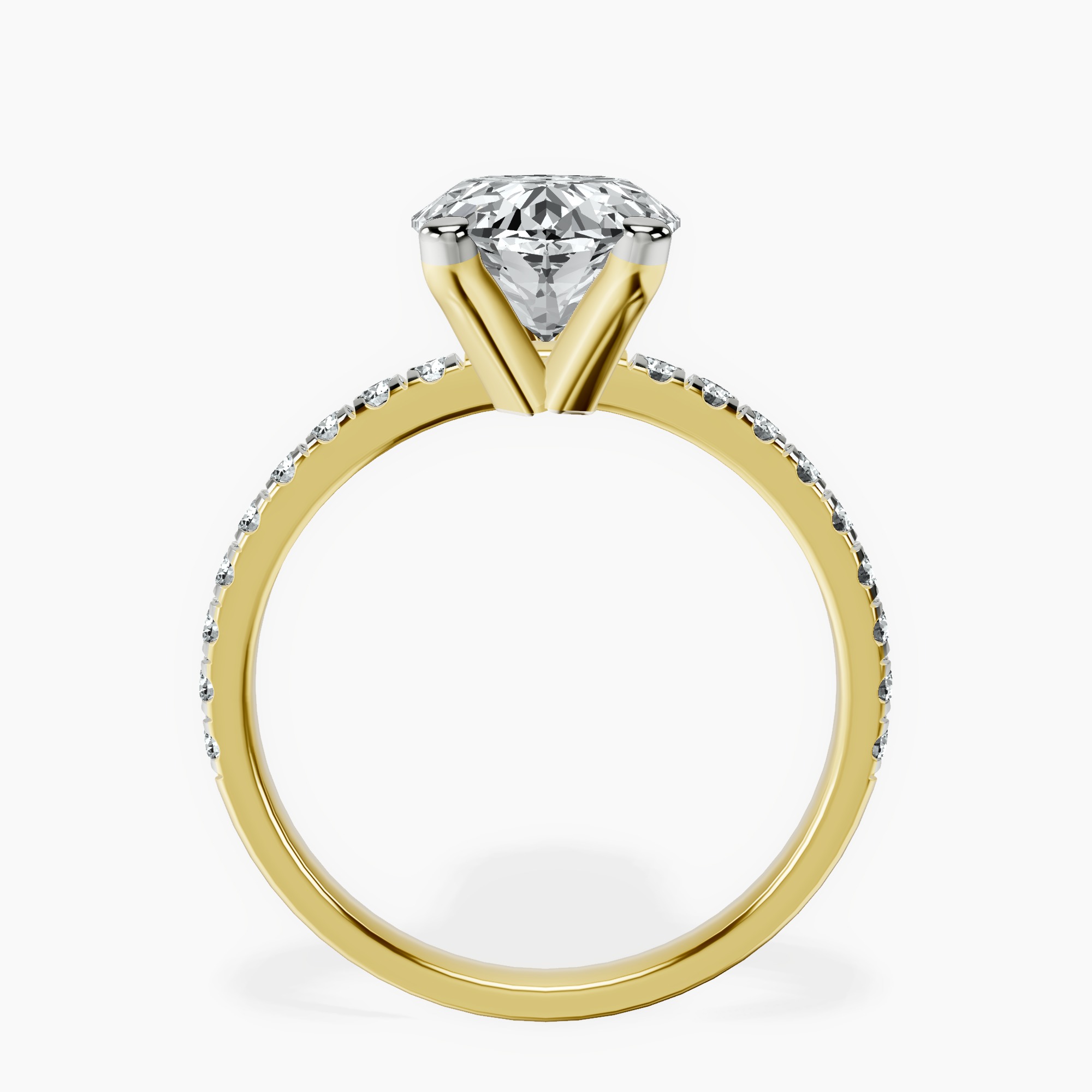 3.40 ct. oval Venetia Half Eternity Ring in 10kt yellow gold side right image one