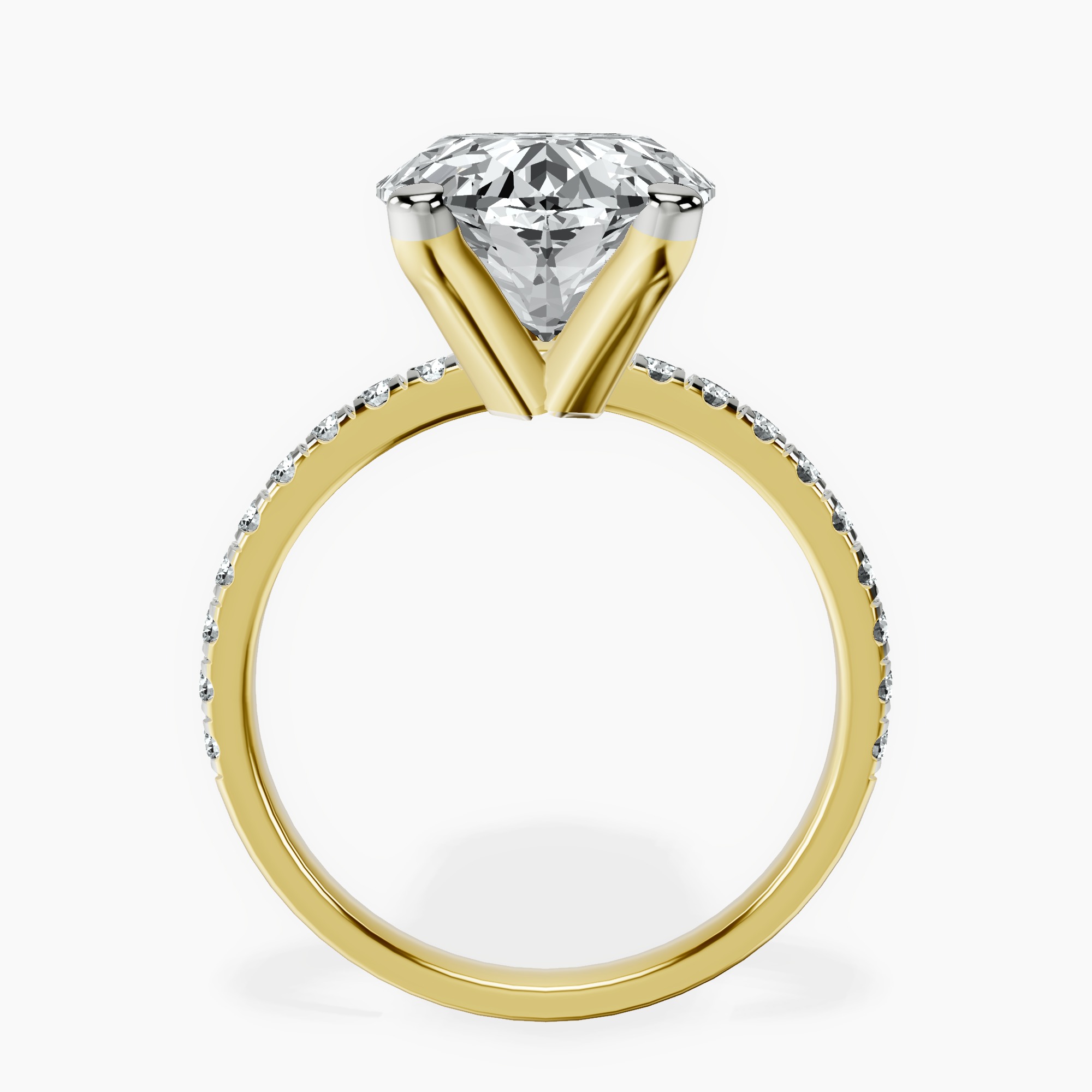 10kt Yellow Gold Venetia Half Eternity Lab Diamond Ring side right image one