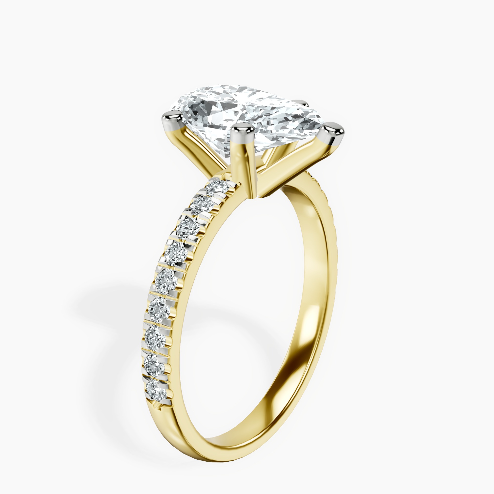 2.96 ct. pear Venetia Half Eternity Ring in 18kt yellow gold standing product image one