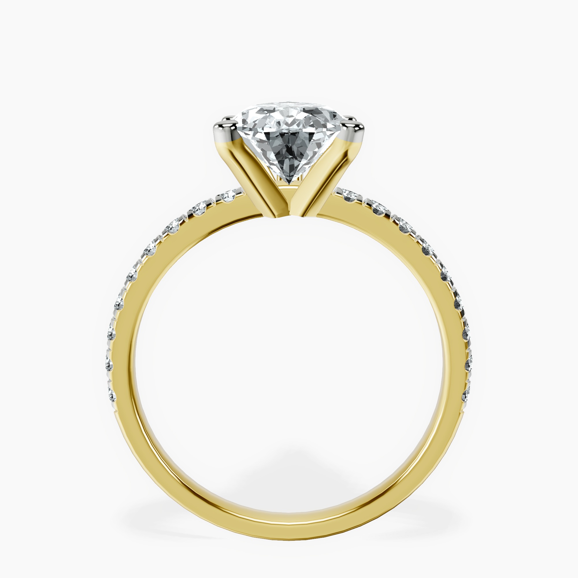2.96 ct. pear Venetia Half Eternity Ring in 18kt yellow gold side right image one