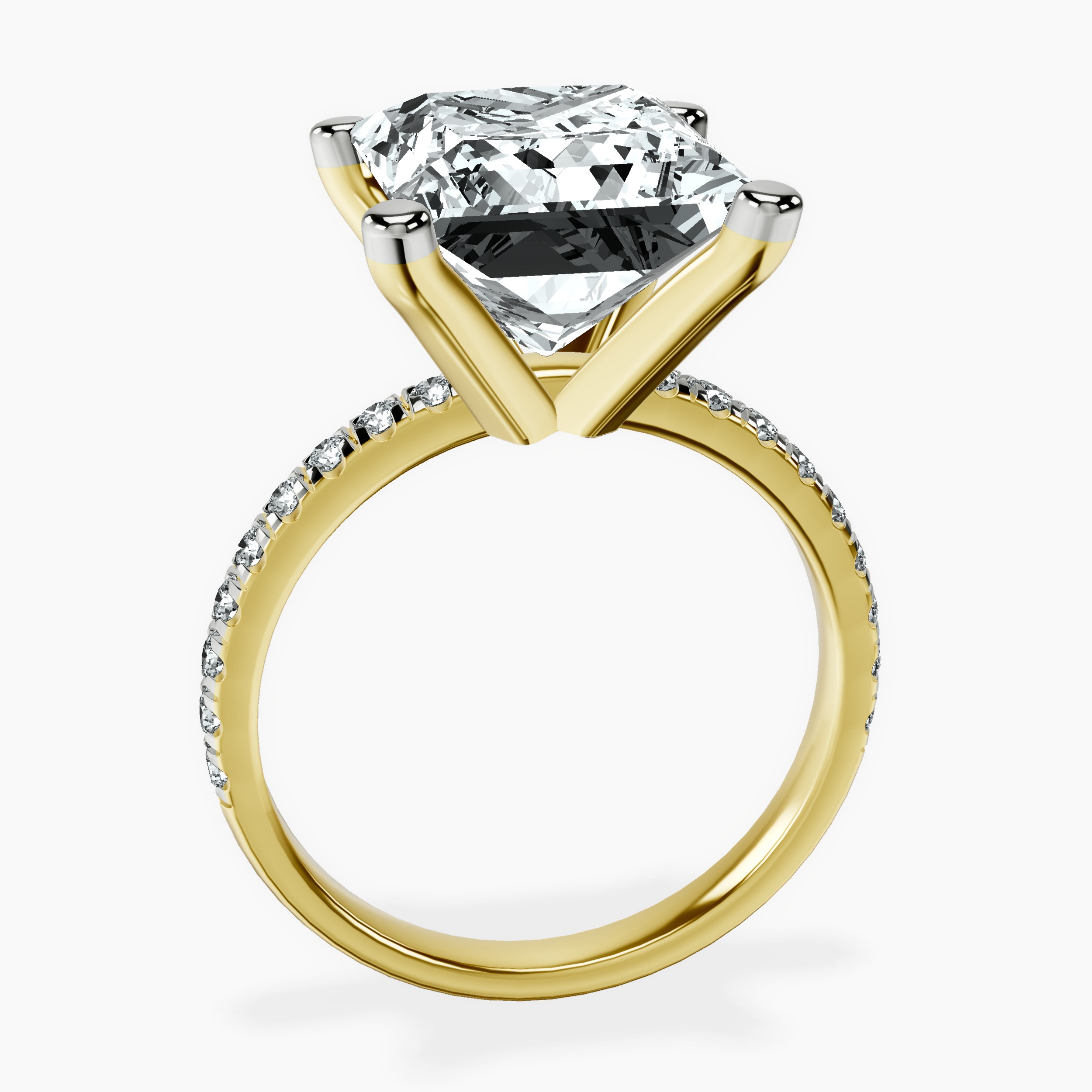 10kt Yellow Gold Venetia Half Eternity Lab Diamond Ring side right image one
