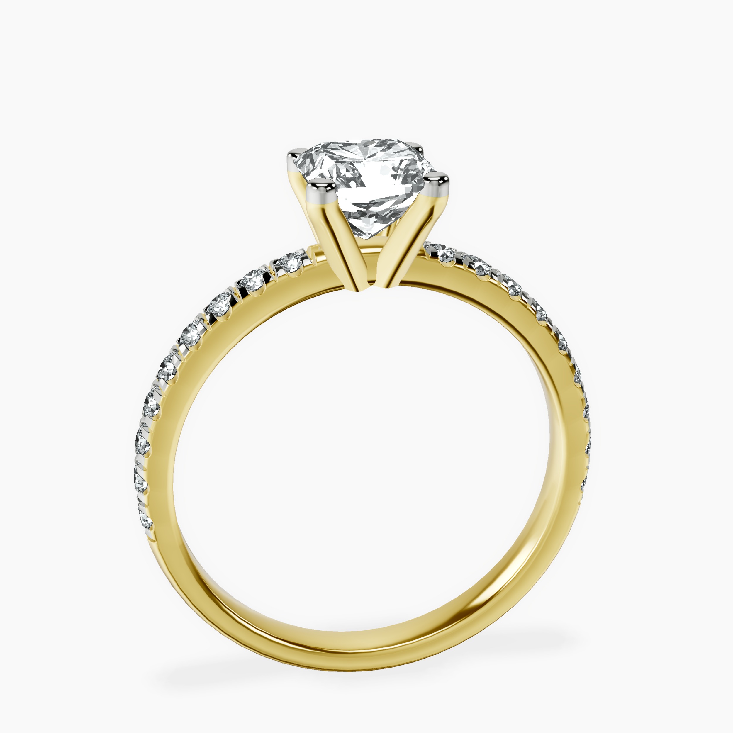 10kt Yellow Gold Venetia Half Eternity Lab Diamond Ring side right image one