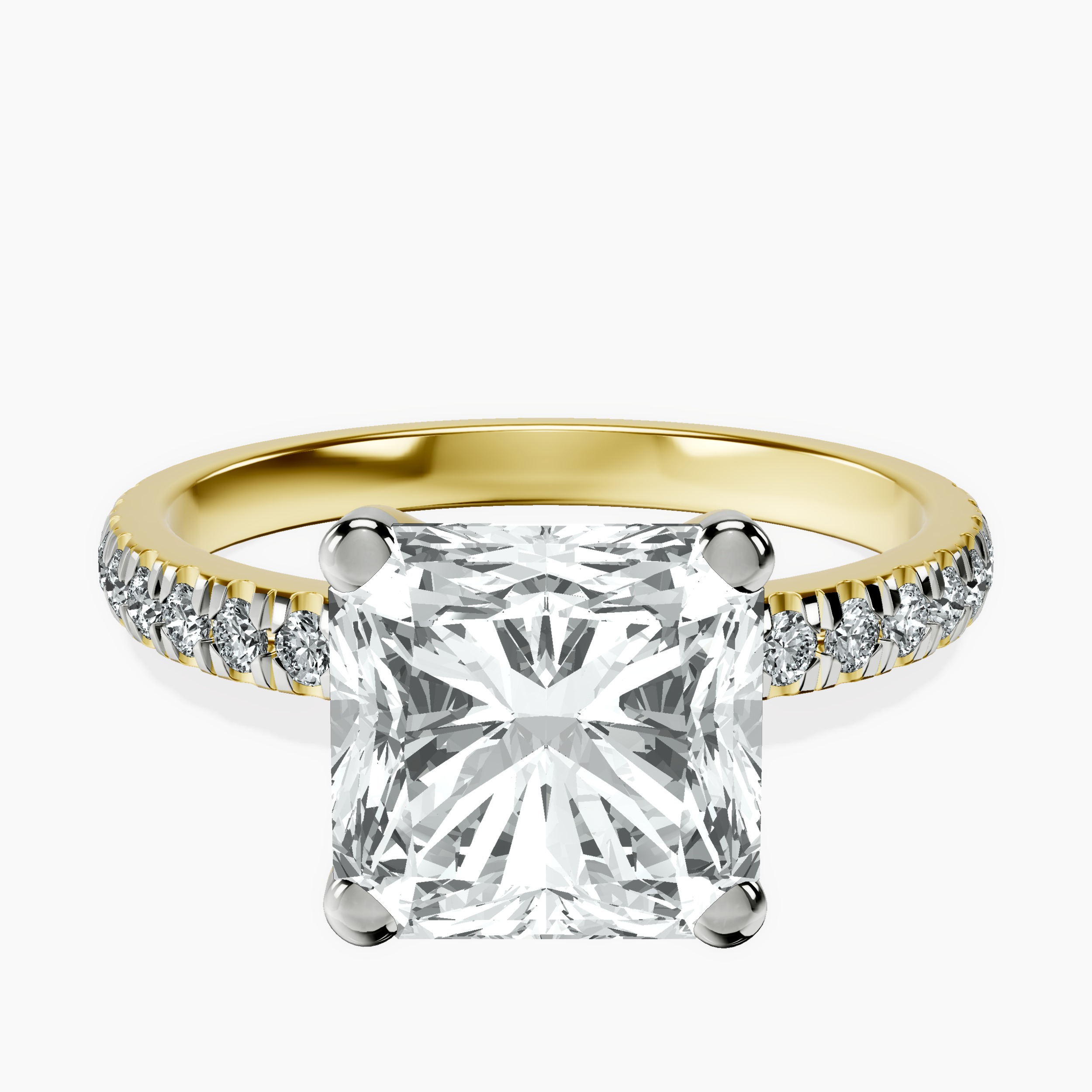 4.96 ct. radiant Venetia Half Eternity Ring in 14kt yellow gold rtr top