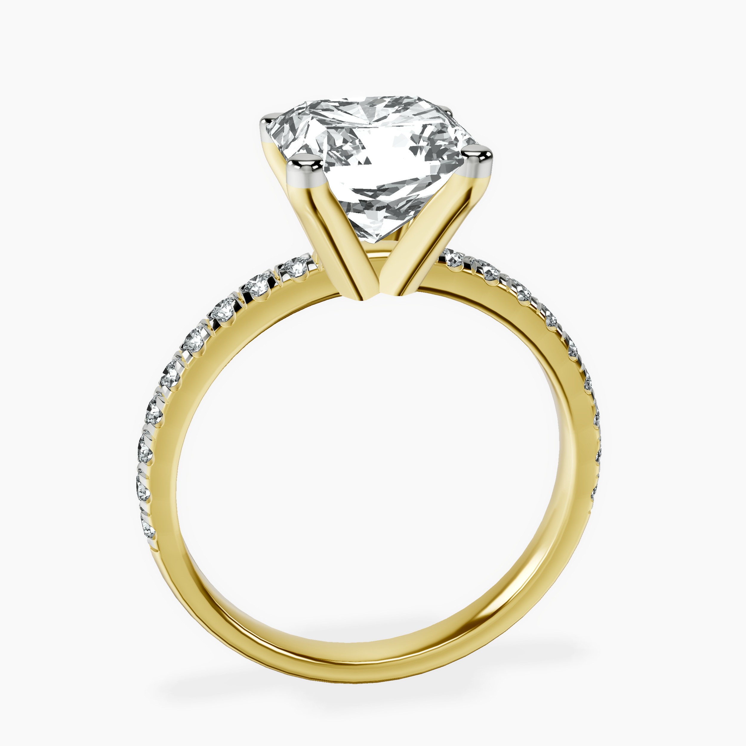 4.96 ct. radiant Venetia Half Eternity Ring in 14kt yellow gold side right image one