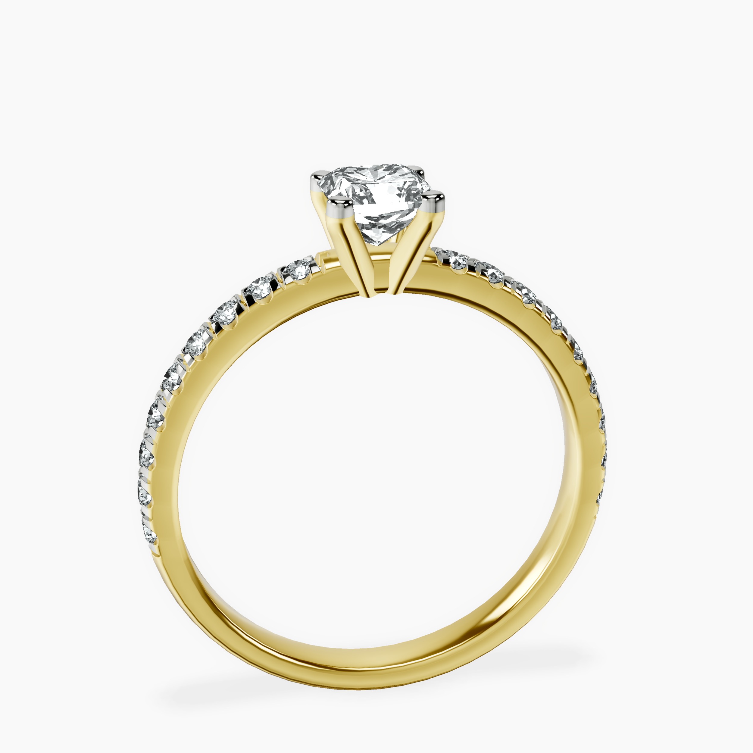 18kt Yellow Gold Venetia Half Eternity Lab Diamond Ring side right image one