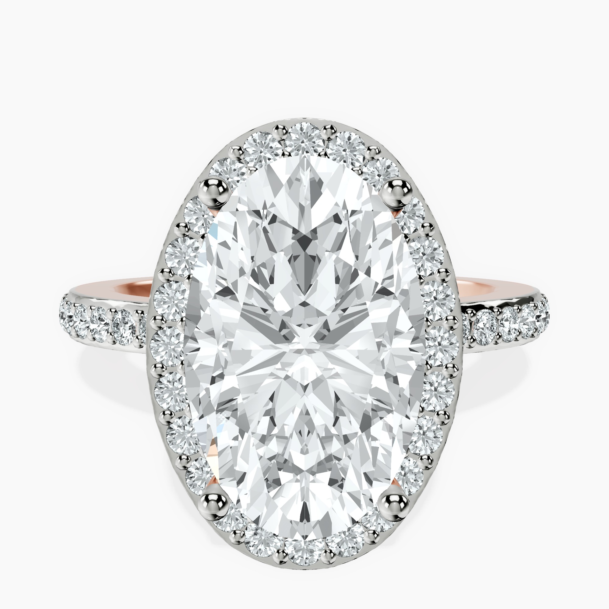 10kt Rose Gold Lumina Halo Lab Diamond Eternity Ring front image