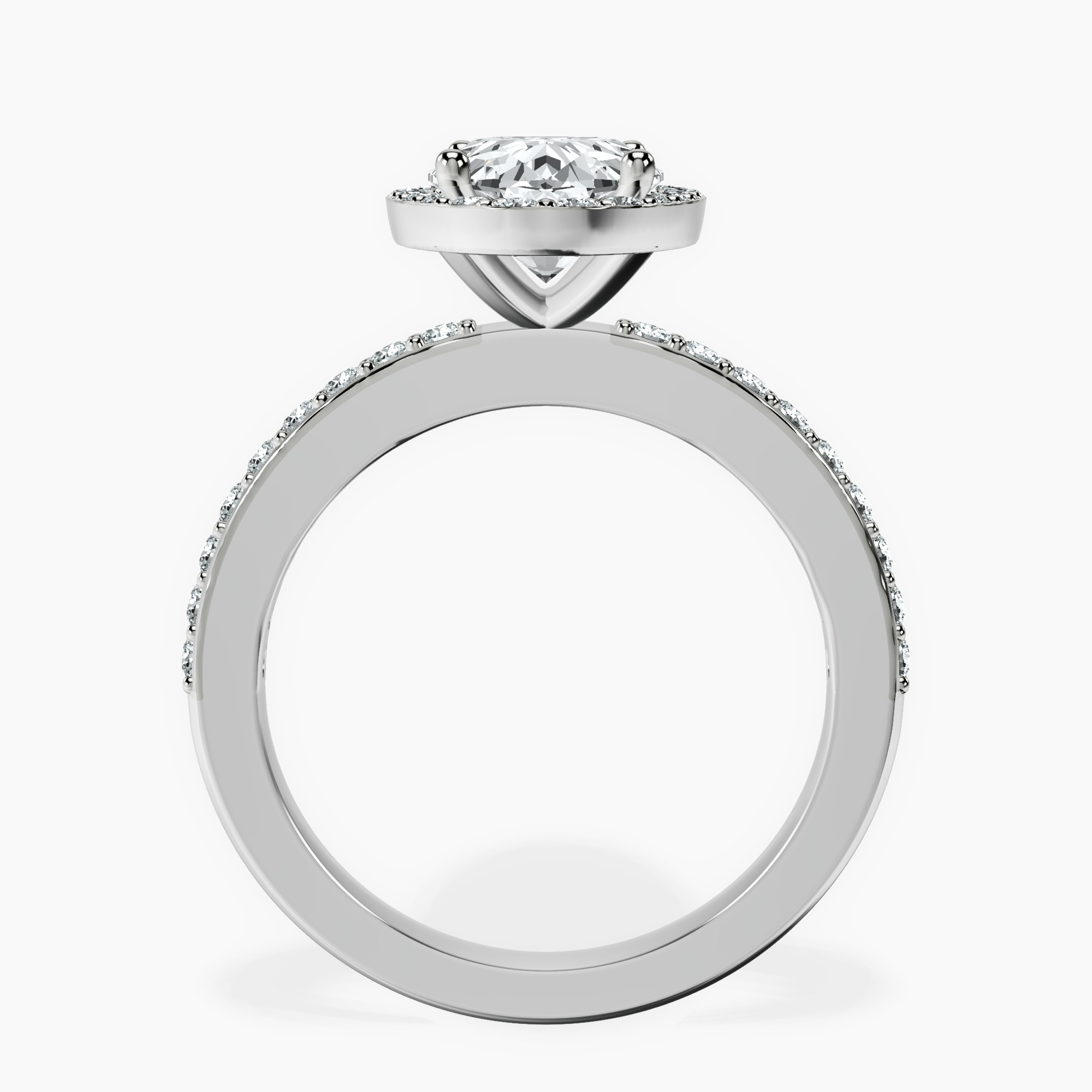 2.40 ct. oval Lumina Halo Ring in 10kt white gold side right image one