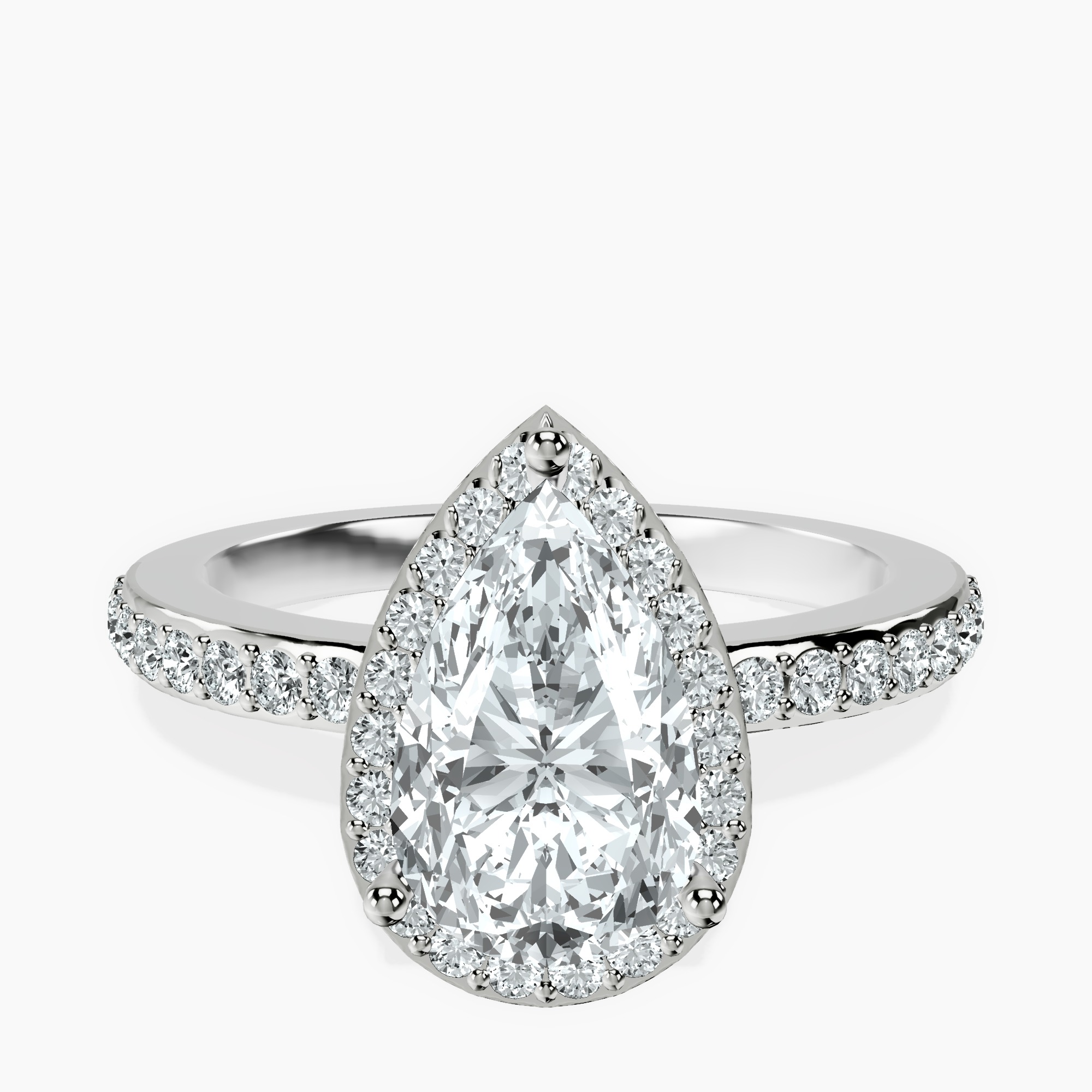 14kt White Gold Lumina Halo Lab Diamond Eternity Ring rtr top
