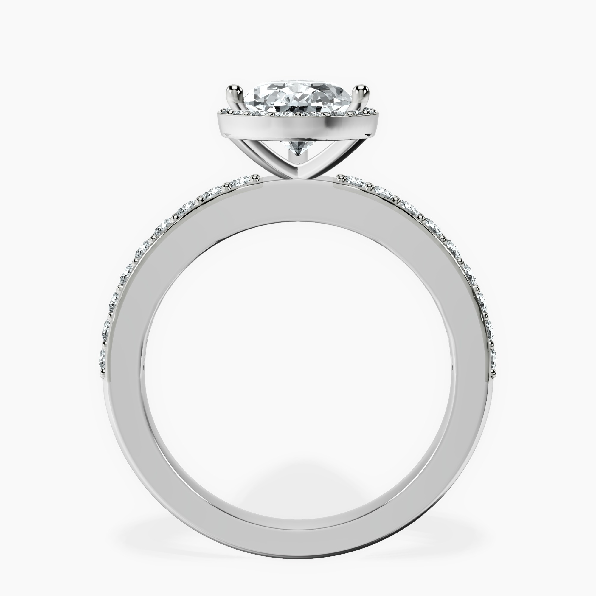 14kt White Gold Lumina Halo Lab Diamond Eternity Ring side right image one