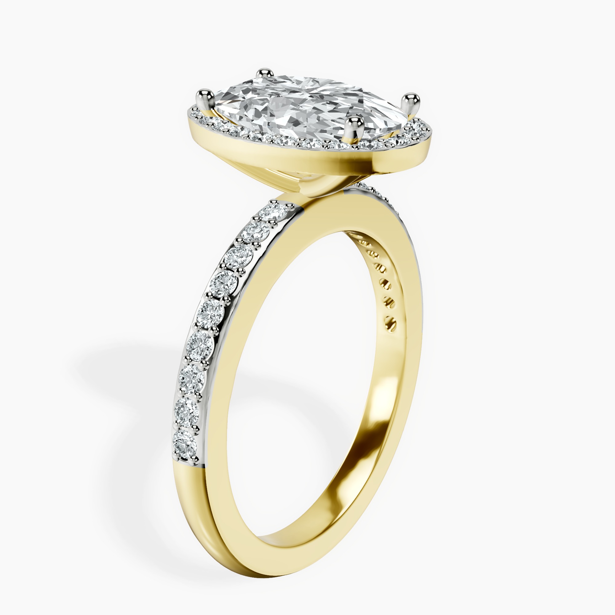 2.44 ct. oval Lumina Halo Ring in 14kt yellow gold standing product image one