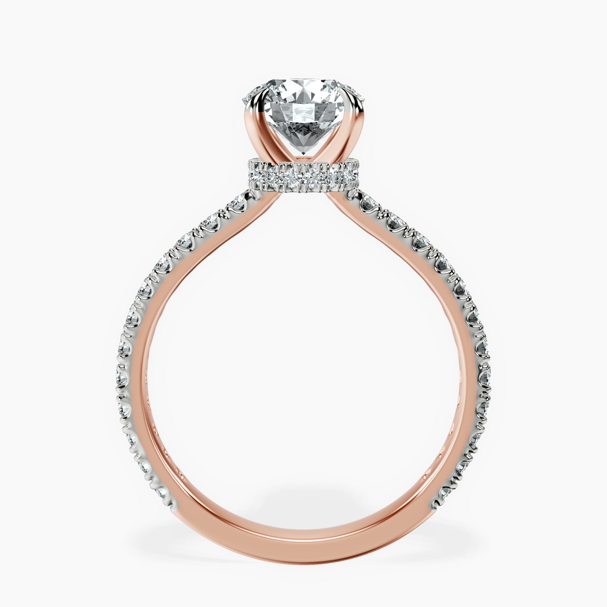 1.39 ct. round Chrissy Teigen Engagement Ring in 14kt rose gold side right image one
