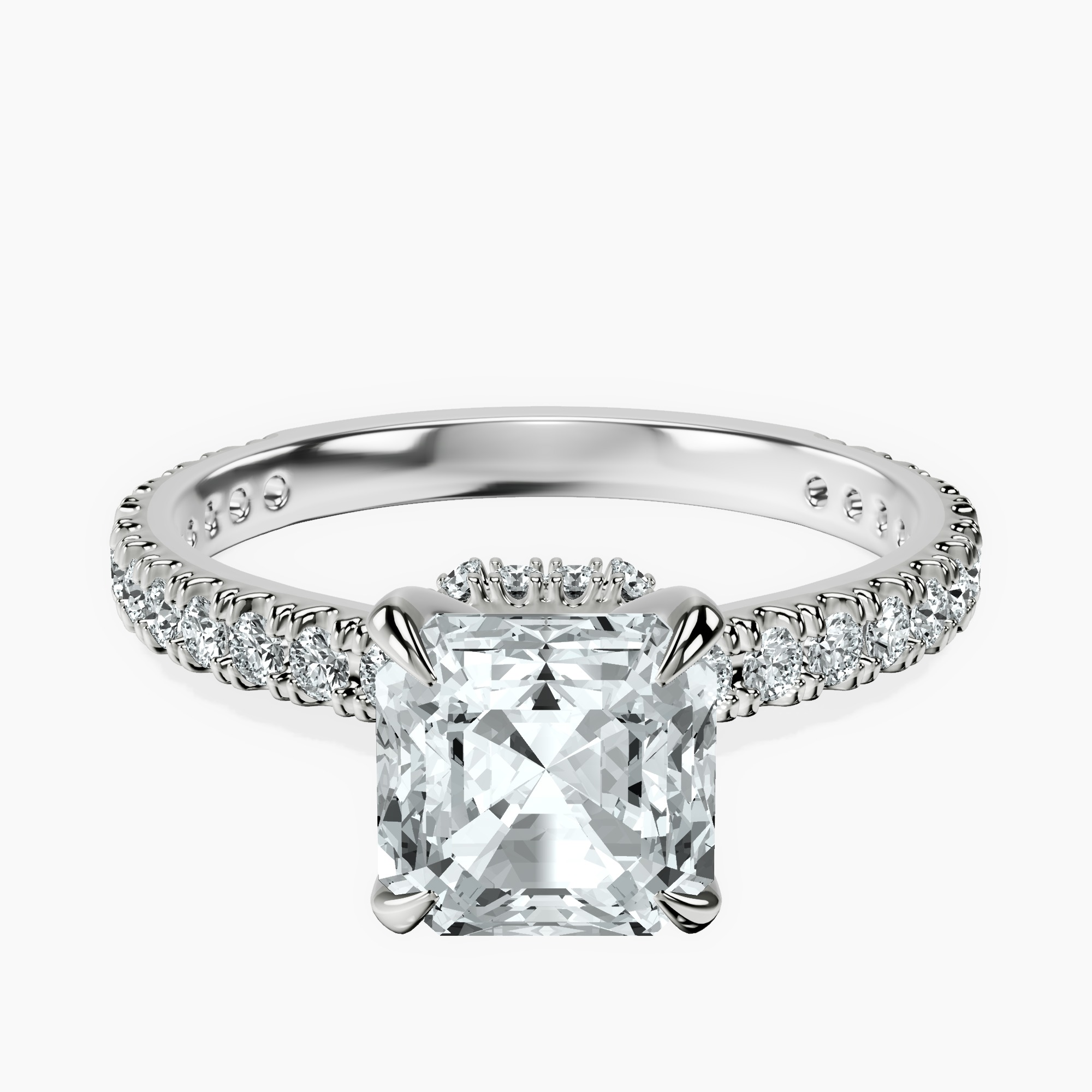 18kt White Gold Chrissy Teigen Secret Halo Lab Diamond Ring front image