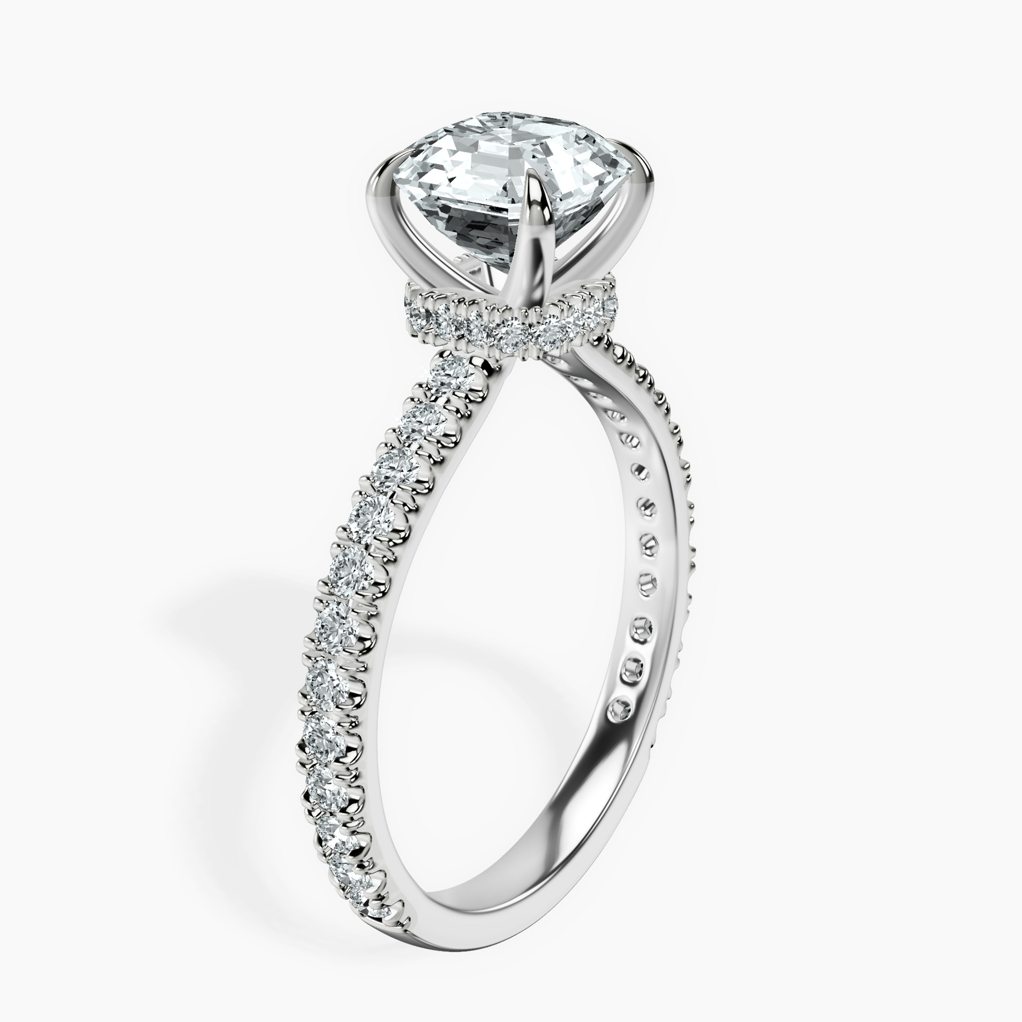 18kt White Gold Chrissy Teigen Secret Halo Lab Diamond Ring standing product image one