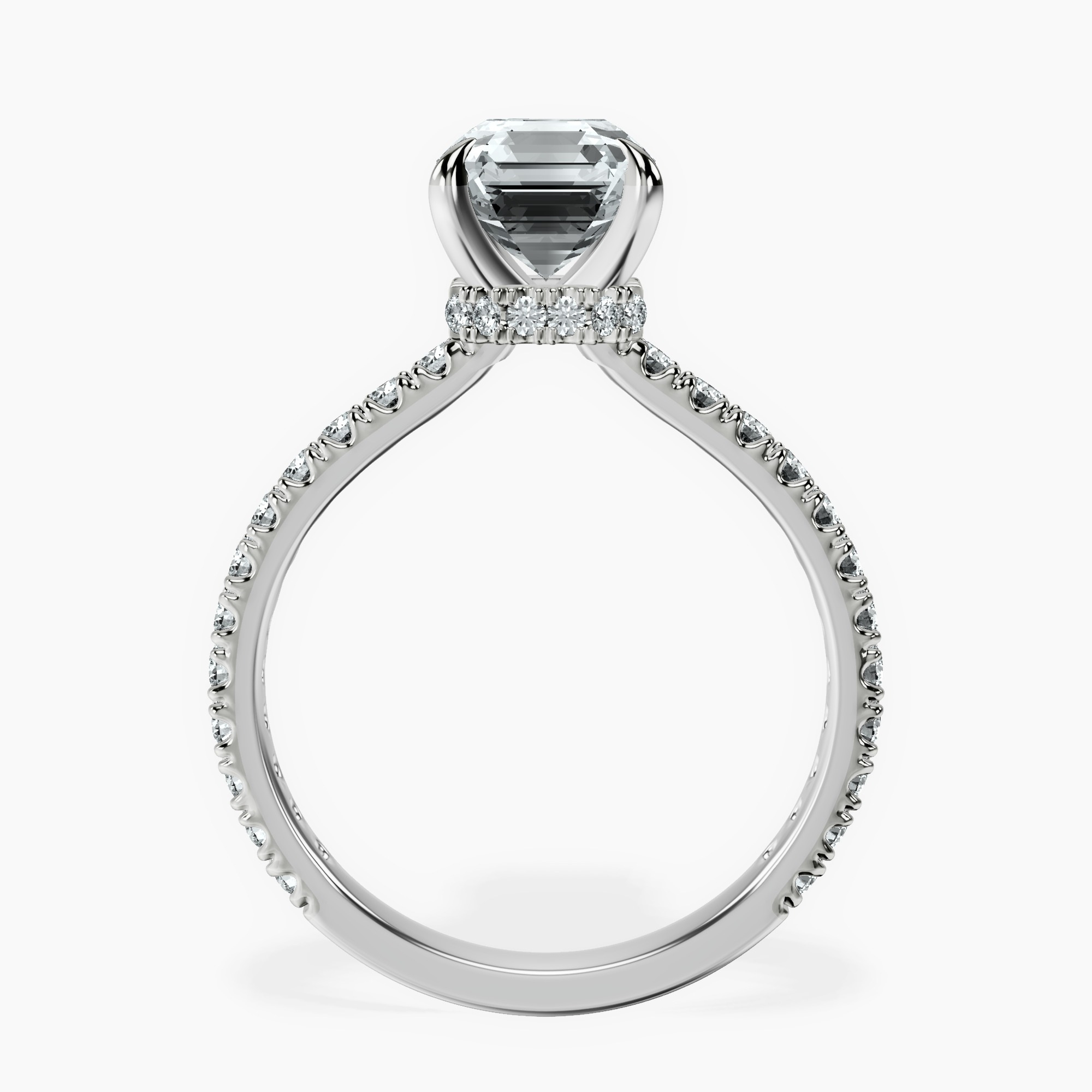 18kt White Gold Chrissy Teigen Secret Halo Lab Diamond Ring side right image one