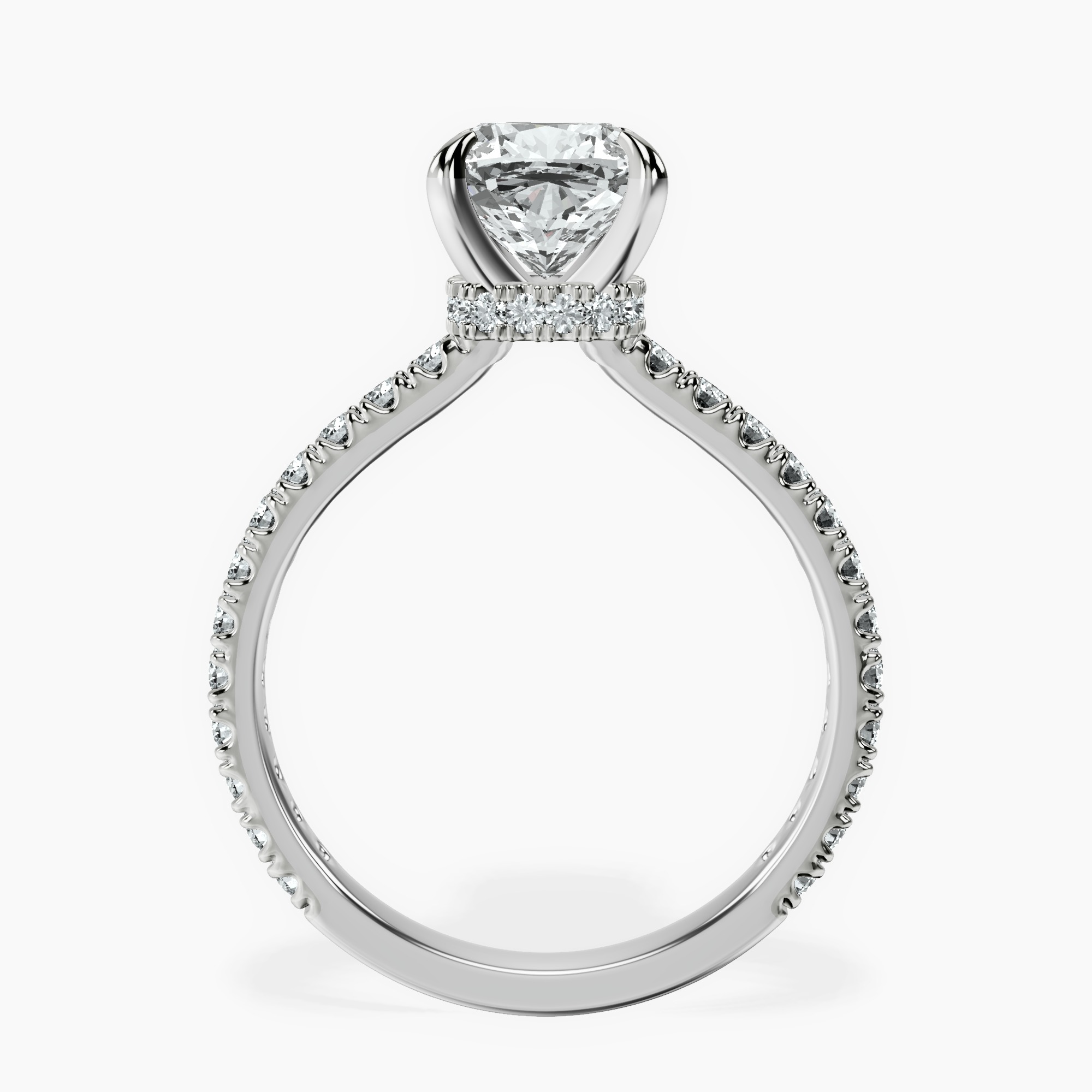 18kt White Gold Chrissy Teigen Secret Halo Lab Diamond Ring side right image one