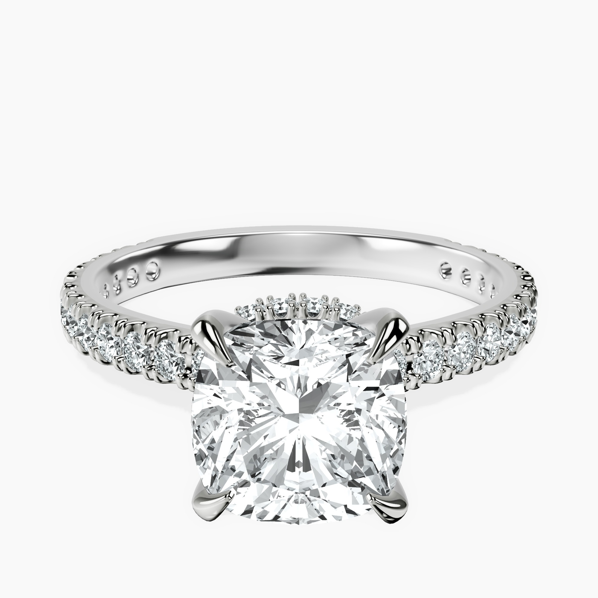 Platinum Myra Secret Halo Lab Diamond Ring front image