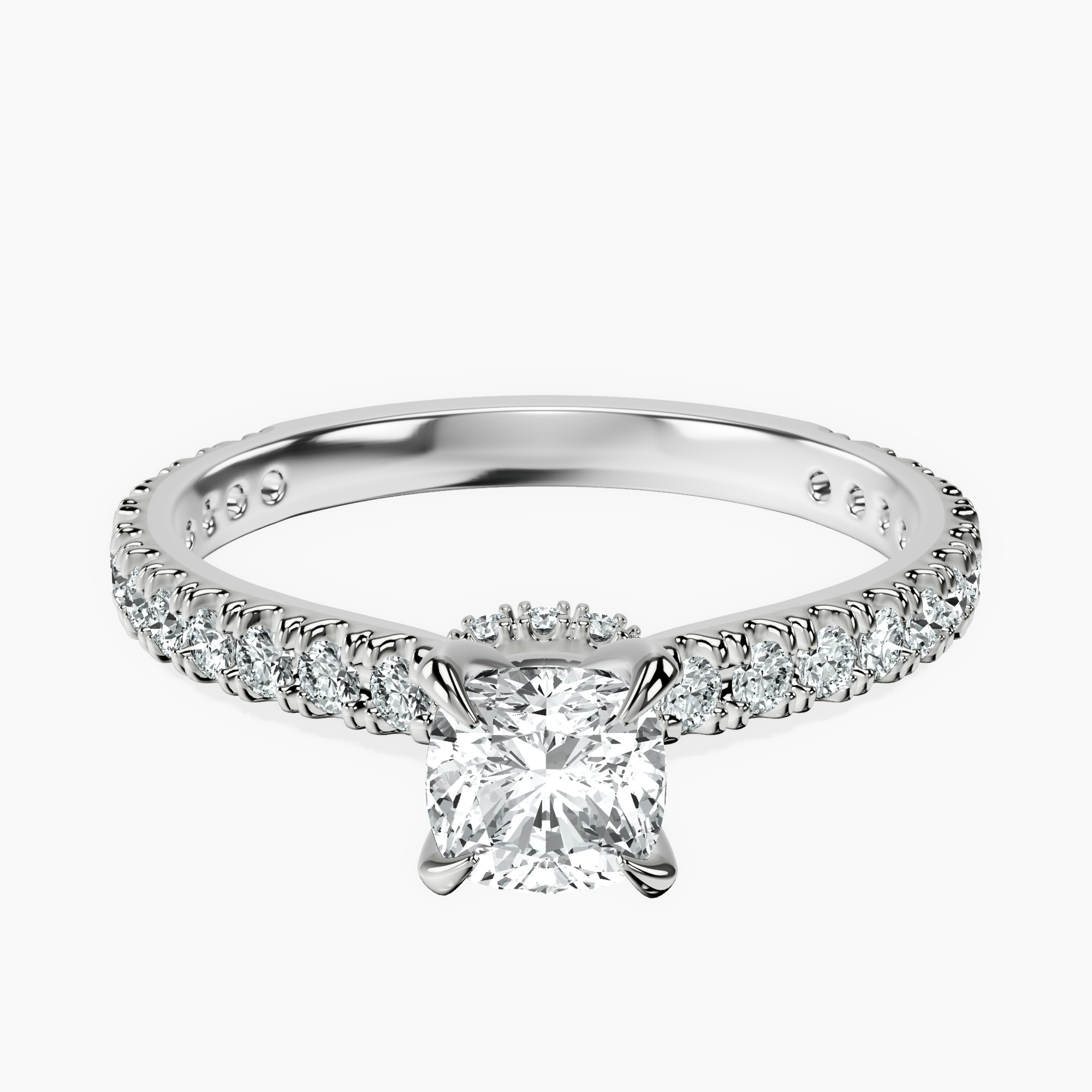 Platinum Myra Secret Halo Lab Diamond Ring front image