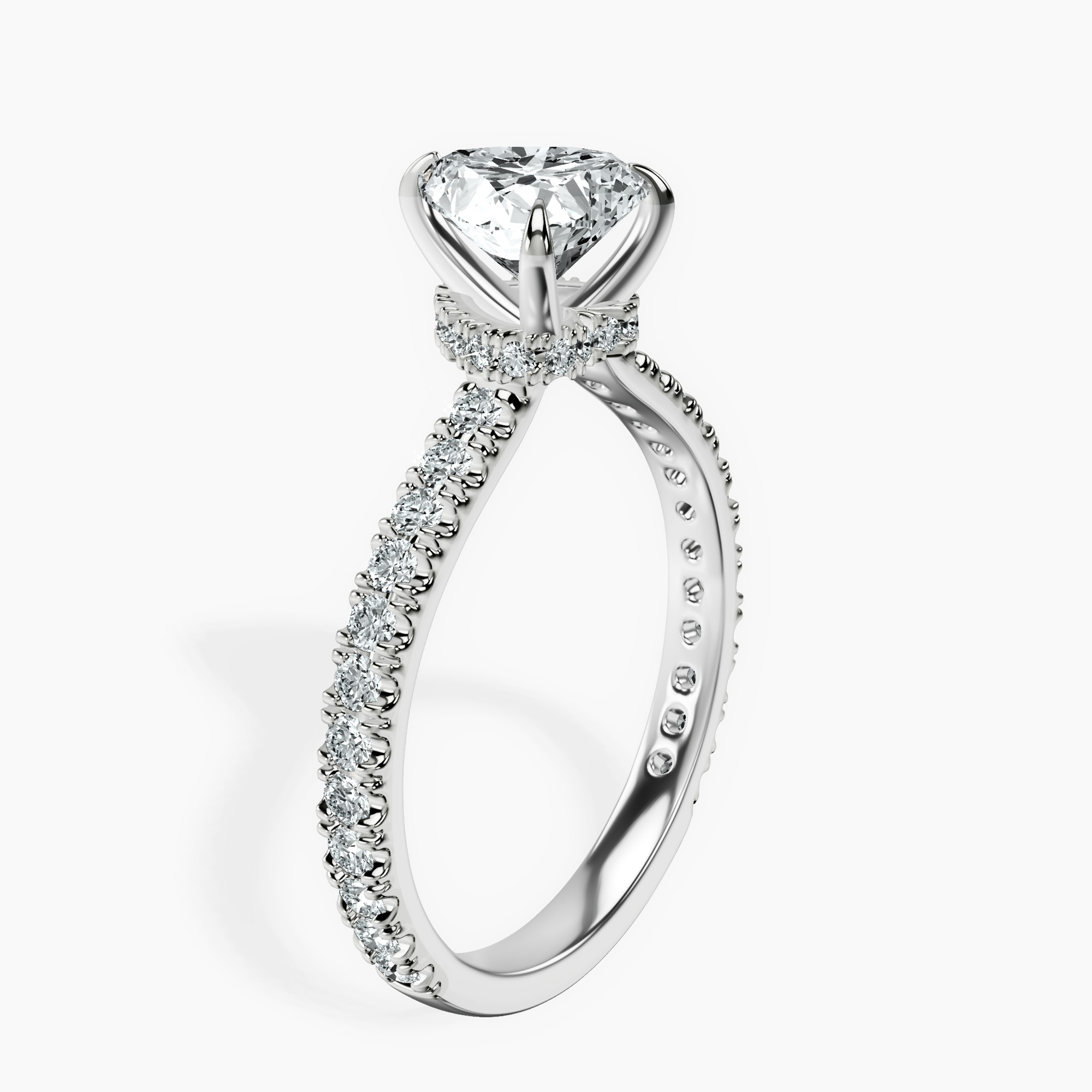 1.29 ct. heart Myra Halo Ring in 10kt white gold standing product image one