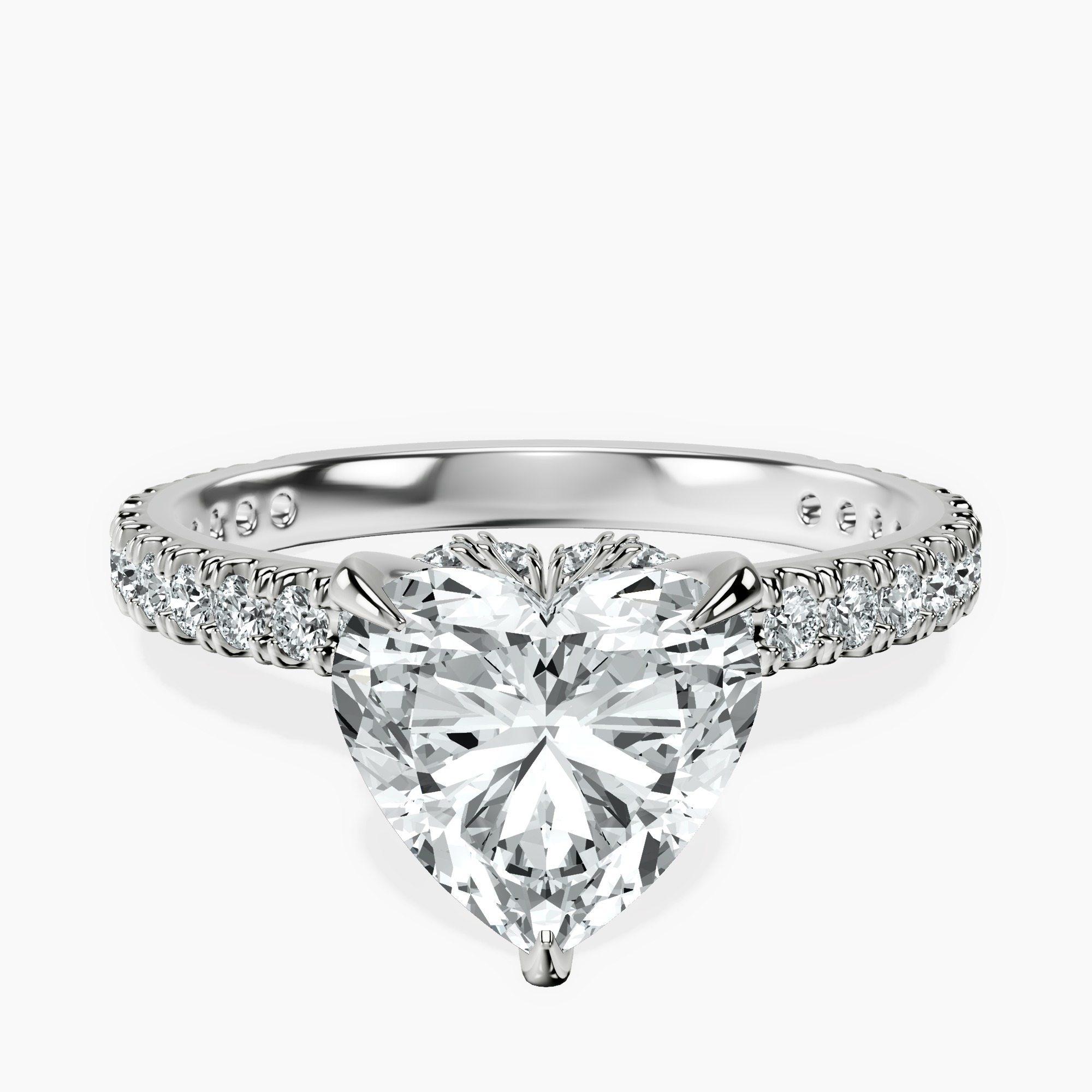 18kt White Gold Chrissy Teigen Secret Halo Lab Diamond Ring front image