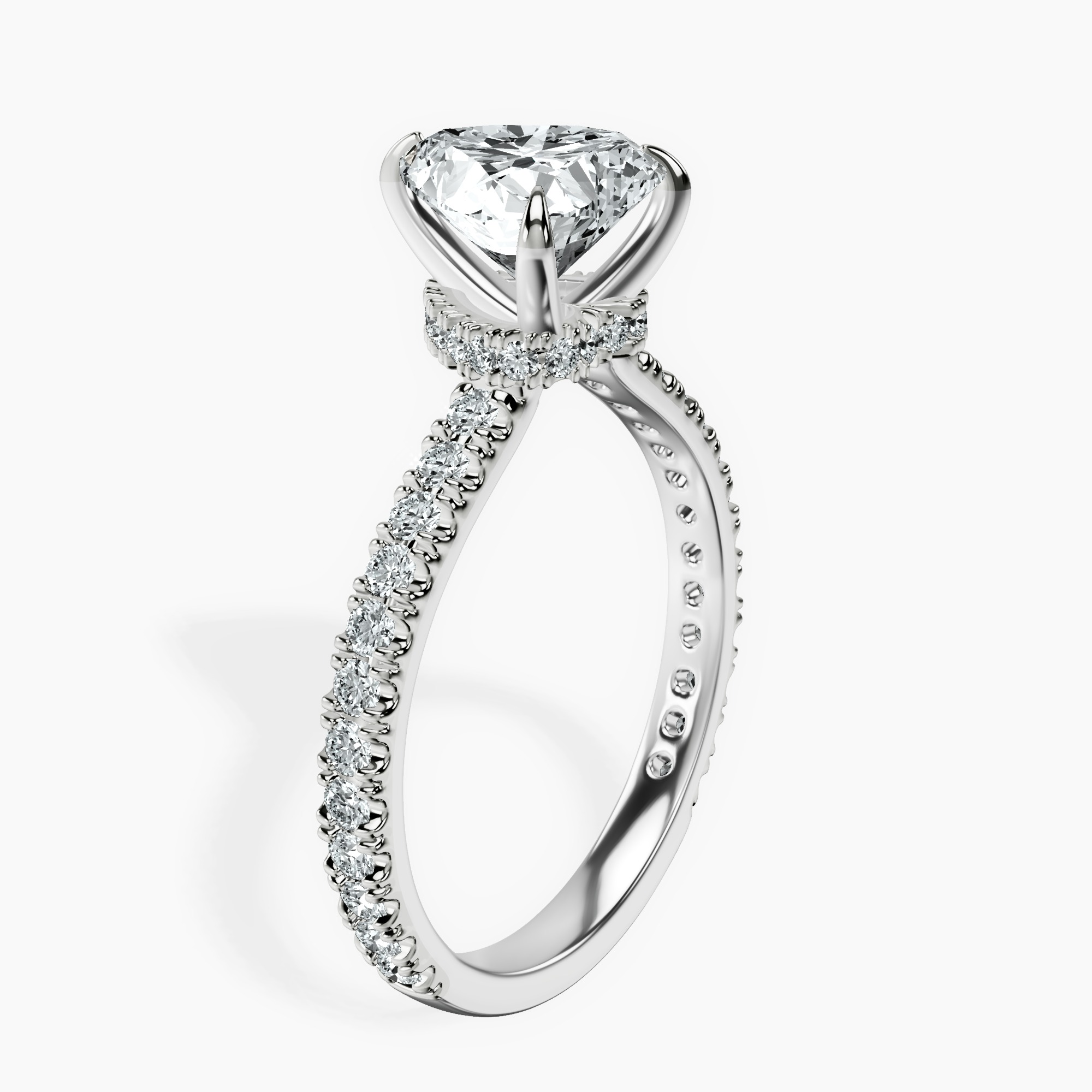 18kt White Gold Chrissy Teigen Secret Halo Lab Diamond Ring standing product image one