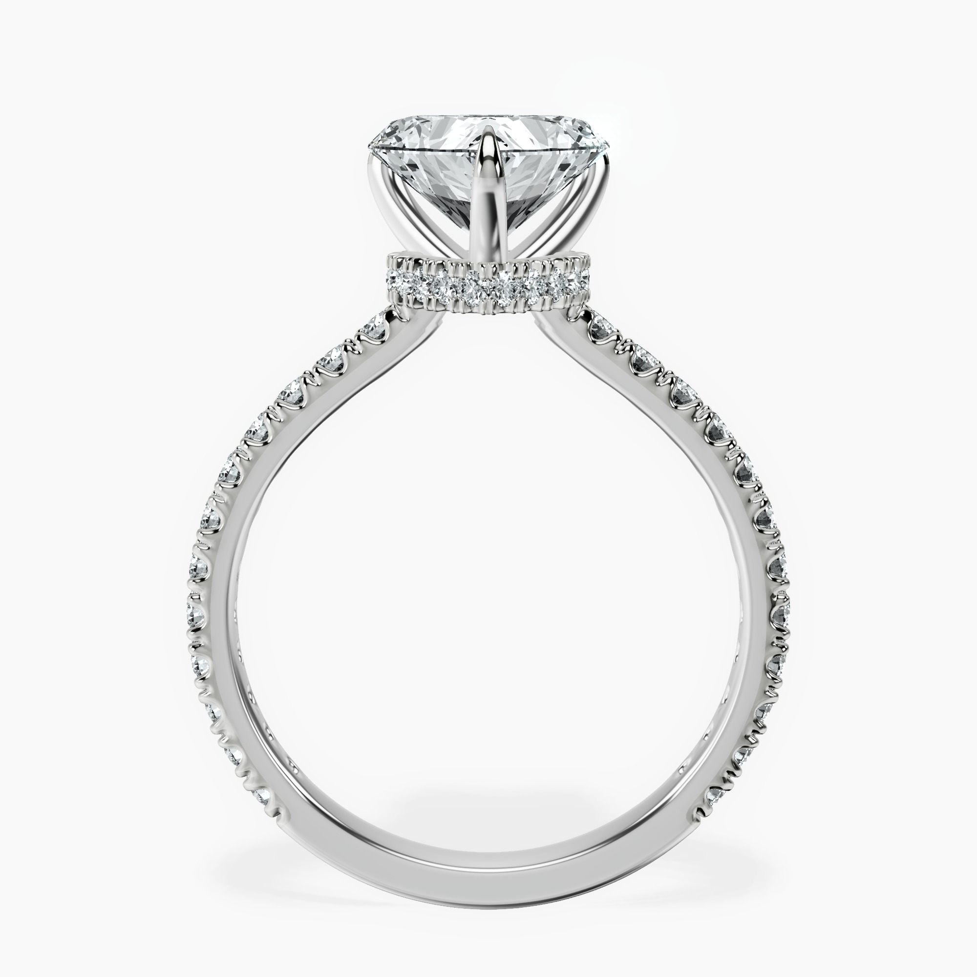 18kt White Gold Chrissy Teigen Secret Halo Lab Diamond Ring side right image one
