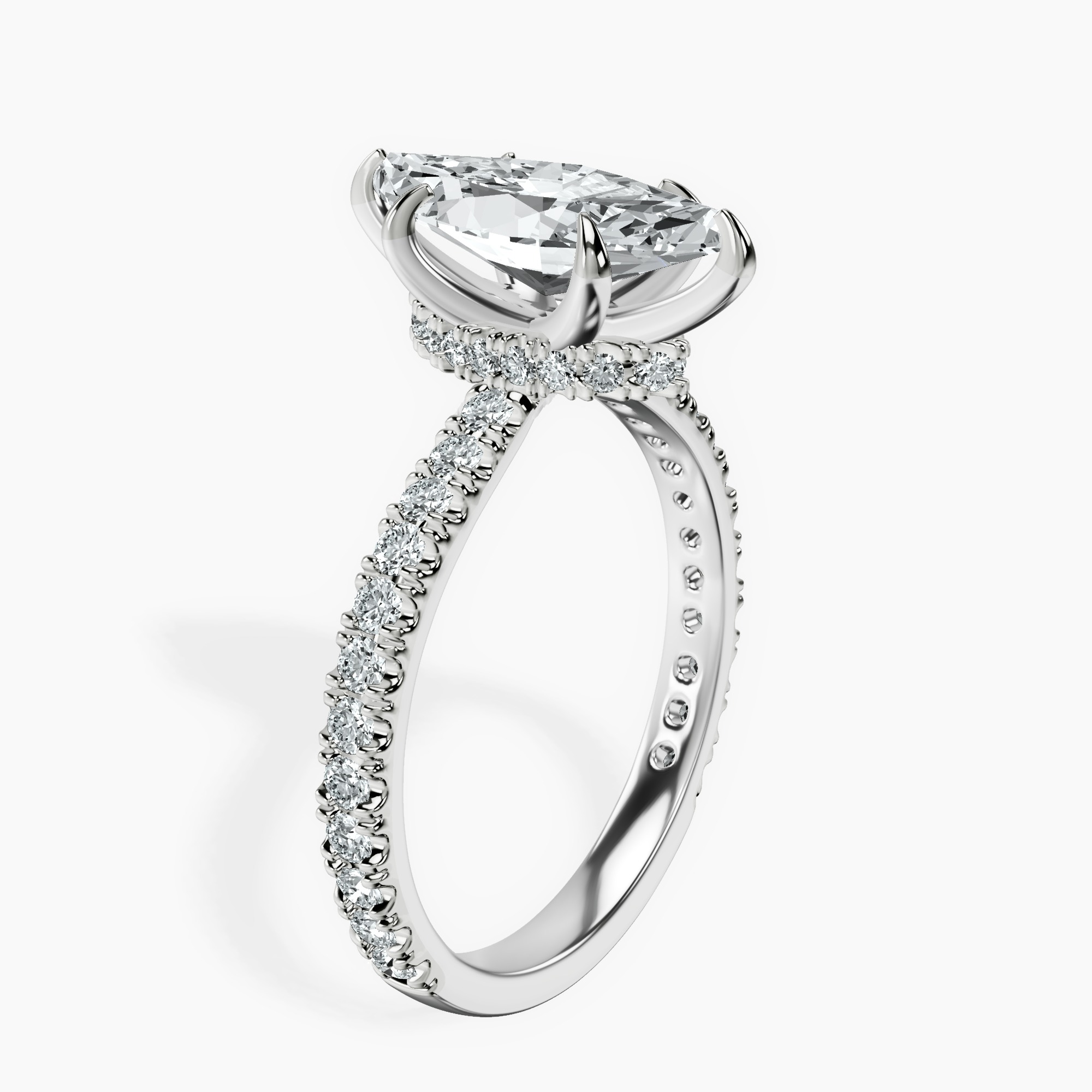 18kt White Gold Chrissy Teigen Secret Halo Lab Diamond Ring standing product image one