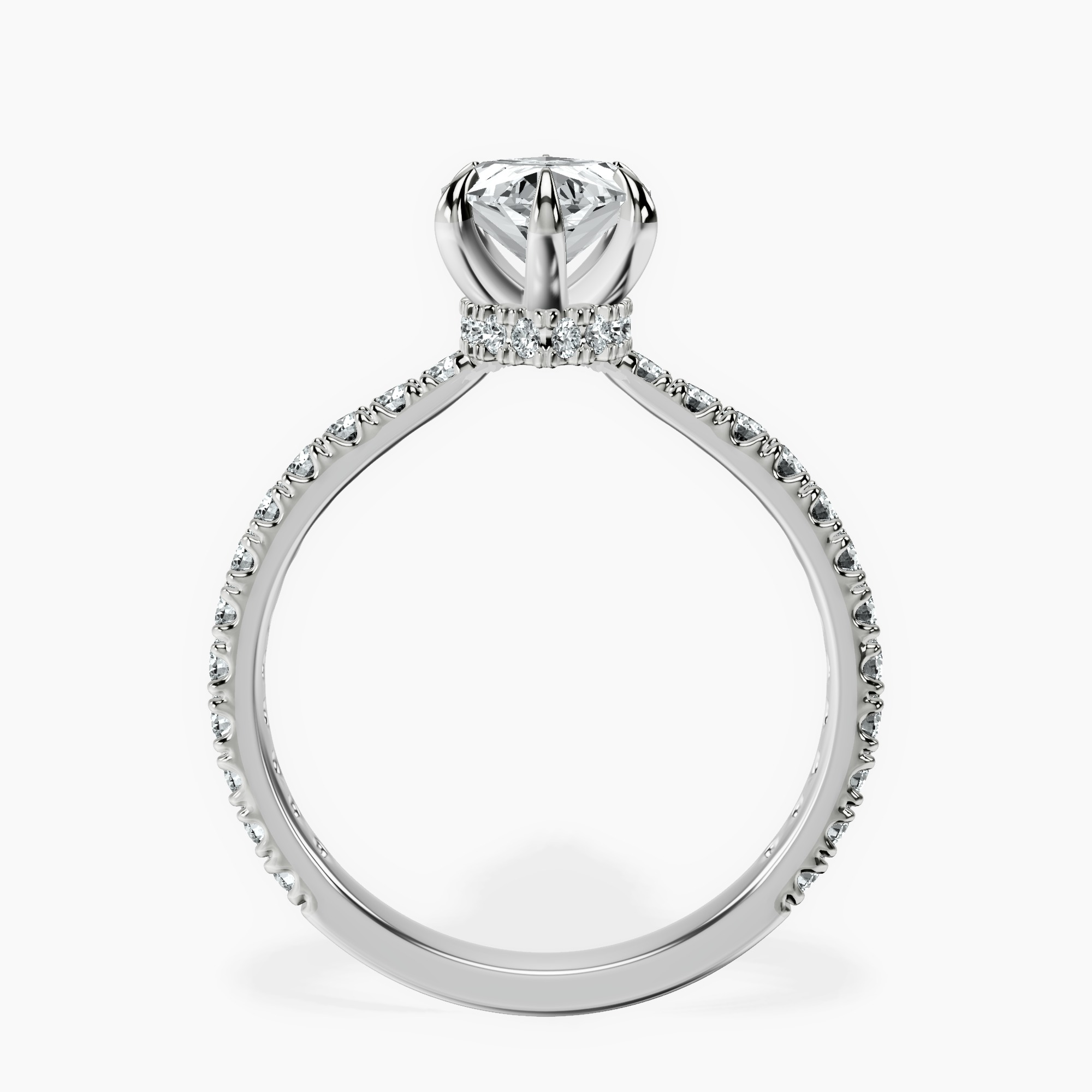 18kt White Gold Chrissy Teigen Secret Halo Lab Diamond Ring side right image one
