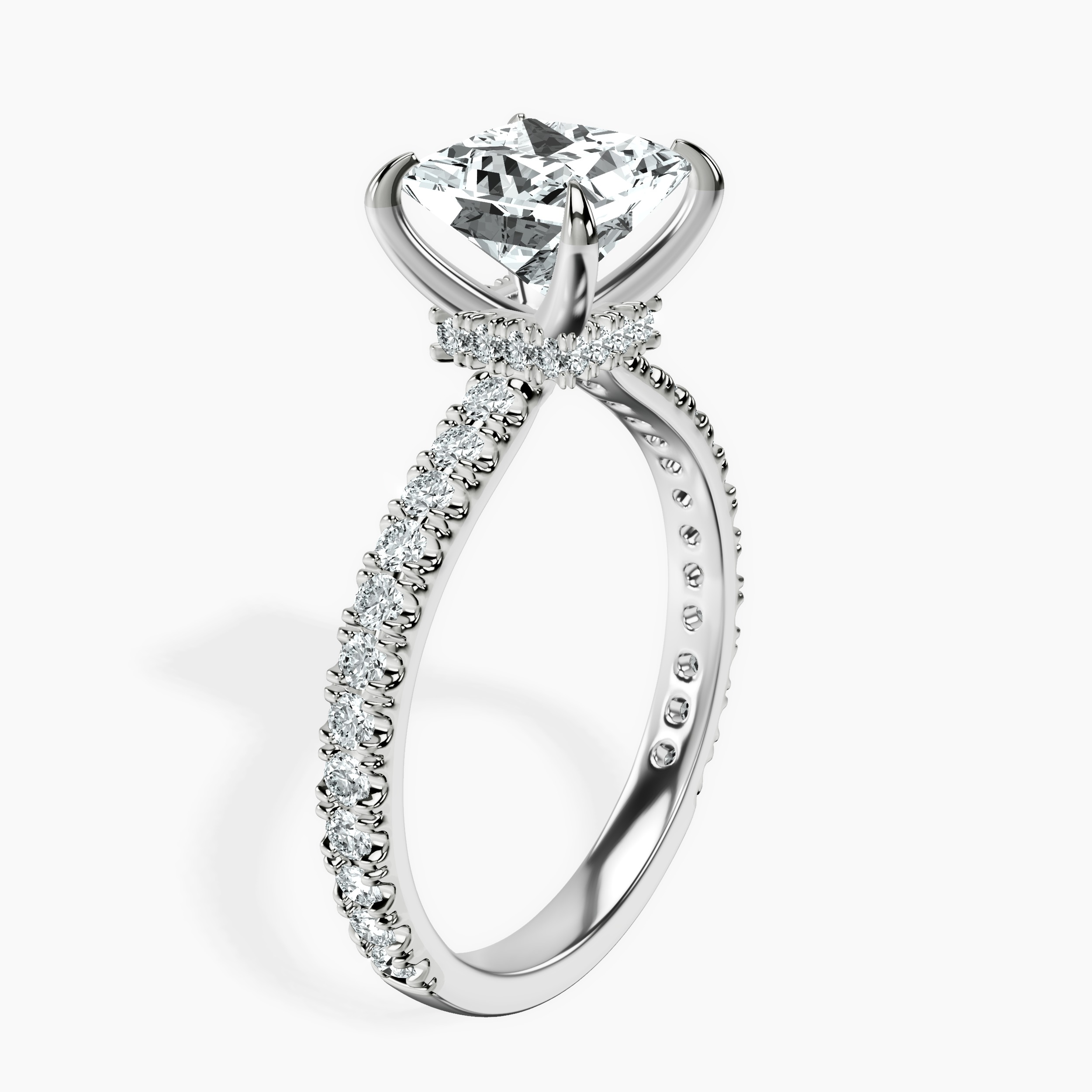 18kt White Gold Chrissy Teigen Secret Halo Lab Diamond Ring standing product image one
