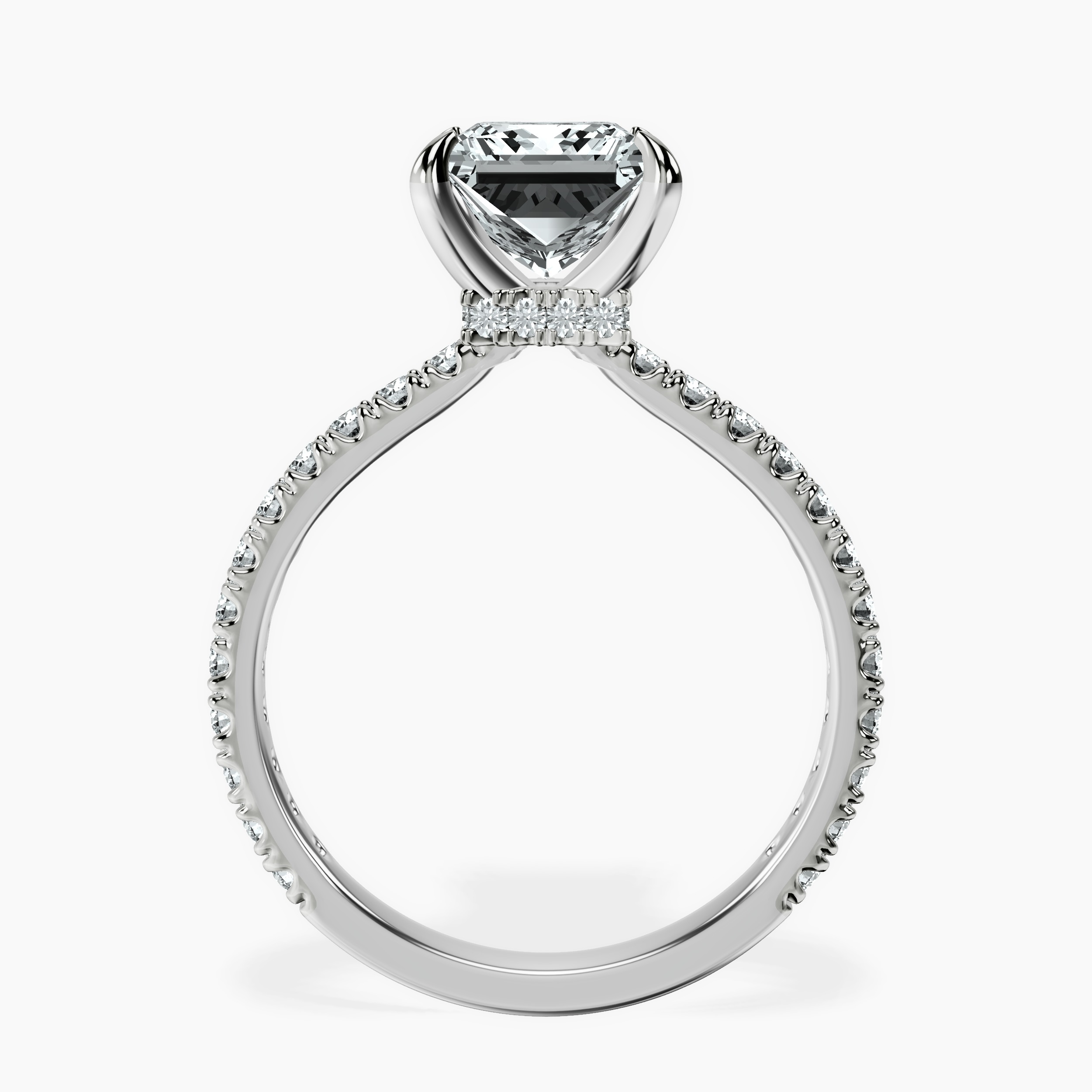 18kt White Gold Chrissy Teigen Secret Halo Lab Diamond Ring side right image one