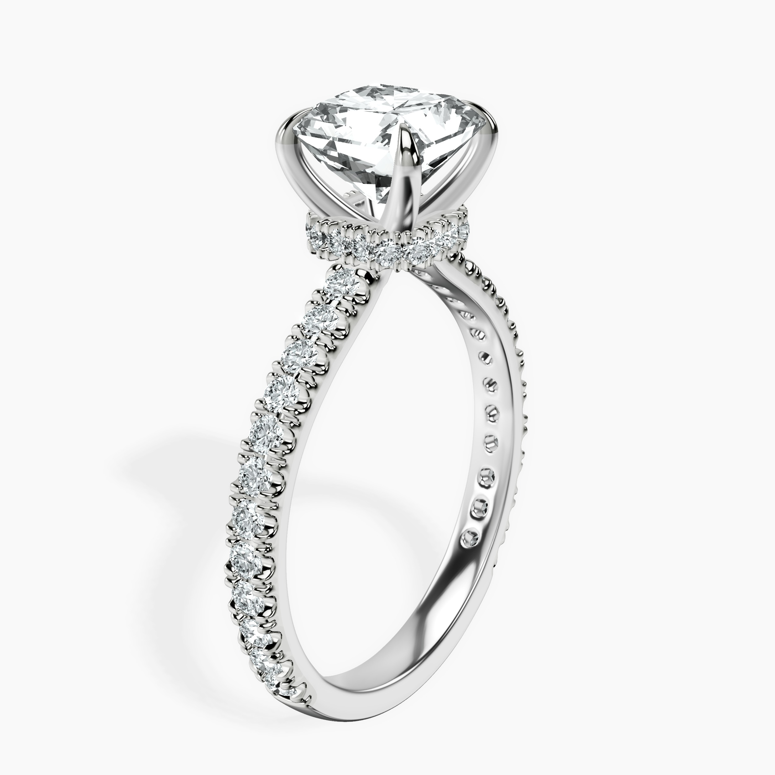 18kt White Gold Chrissy Teigen Secret Halo Lab Diamond Ring standing product image one