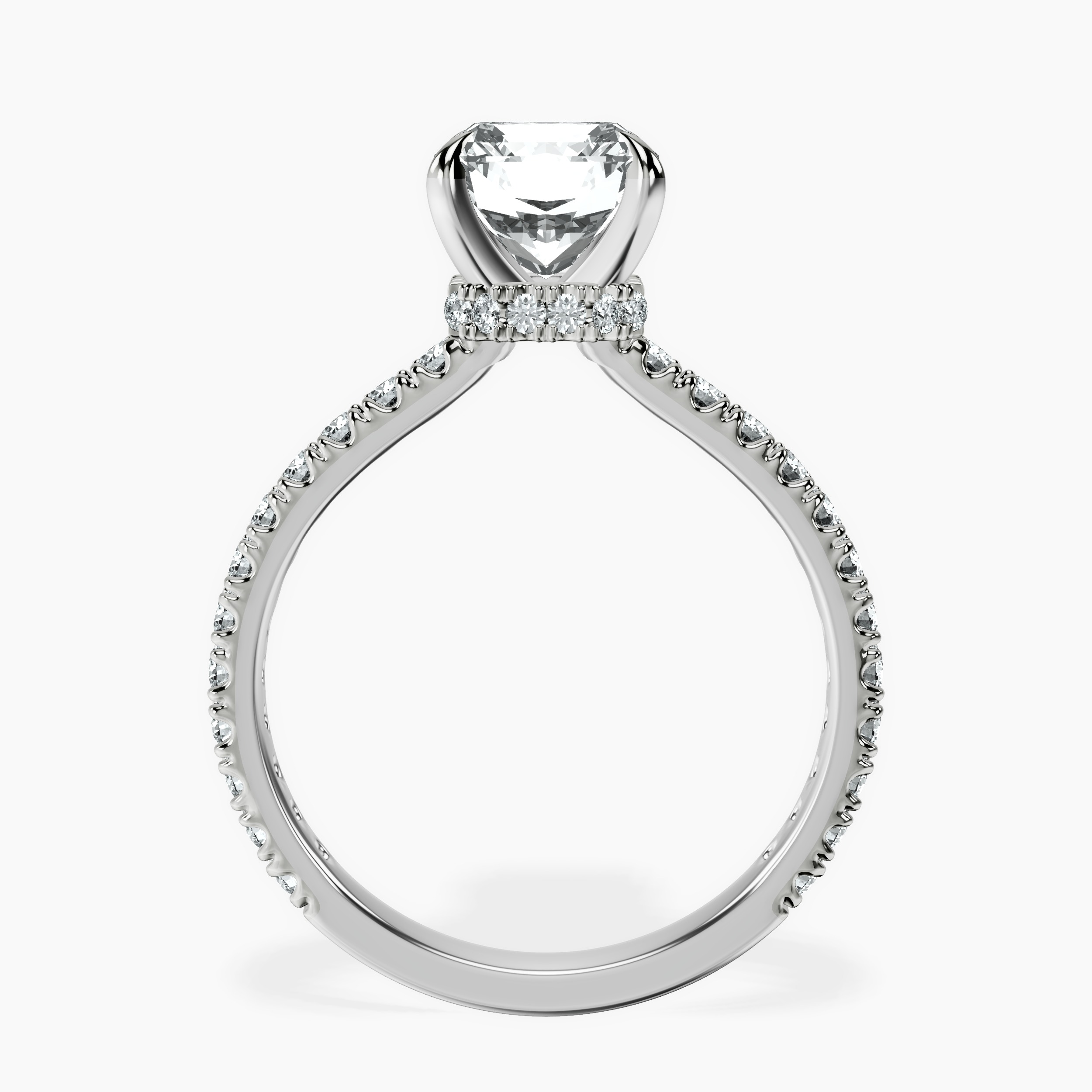 18kt White Gold Chrissy Teigen Secret Halo Lab Diamond Ring side right image one