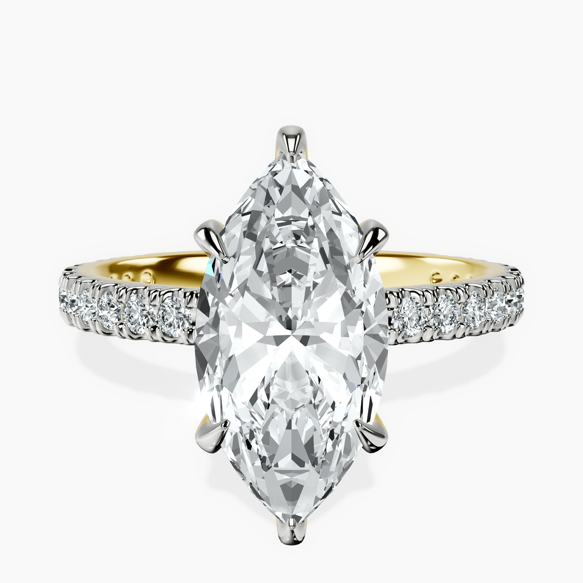 2.73 ct. marquise Myra Halo Ring in 18kt yellow gold rtr top
