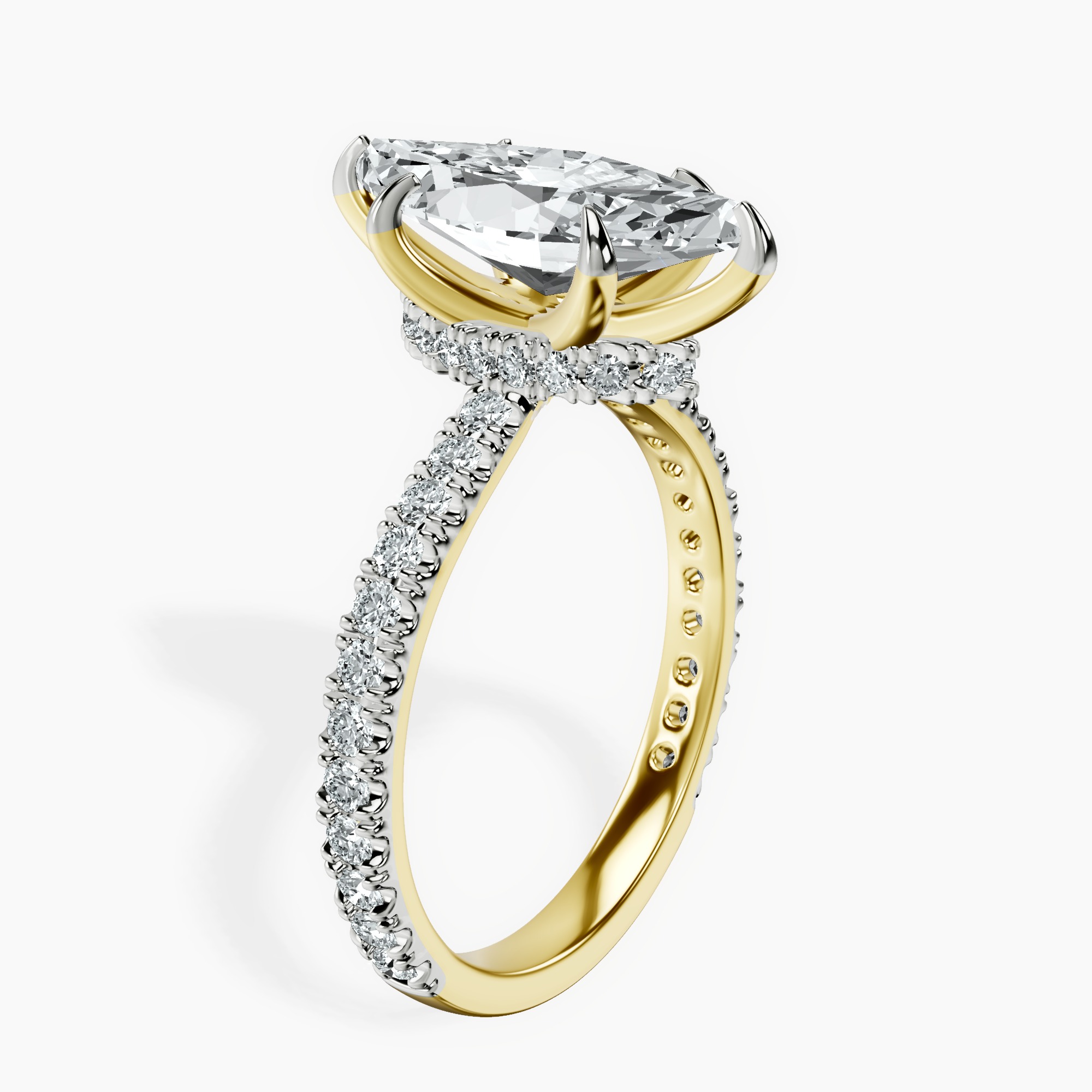 2.73 ct. marquise Myra Halo Ring in 18kt yellow gold standing product image one