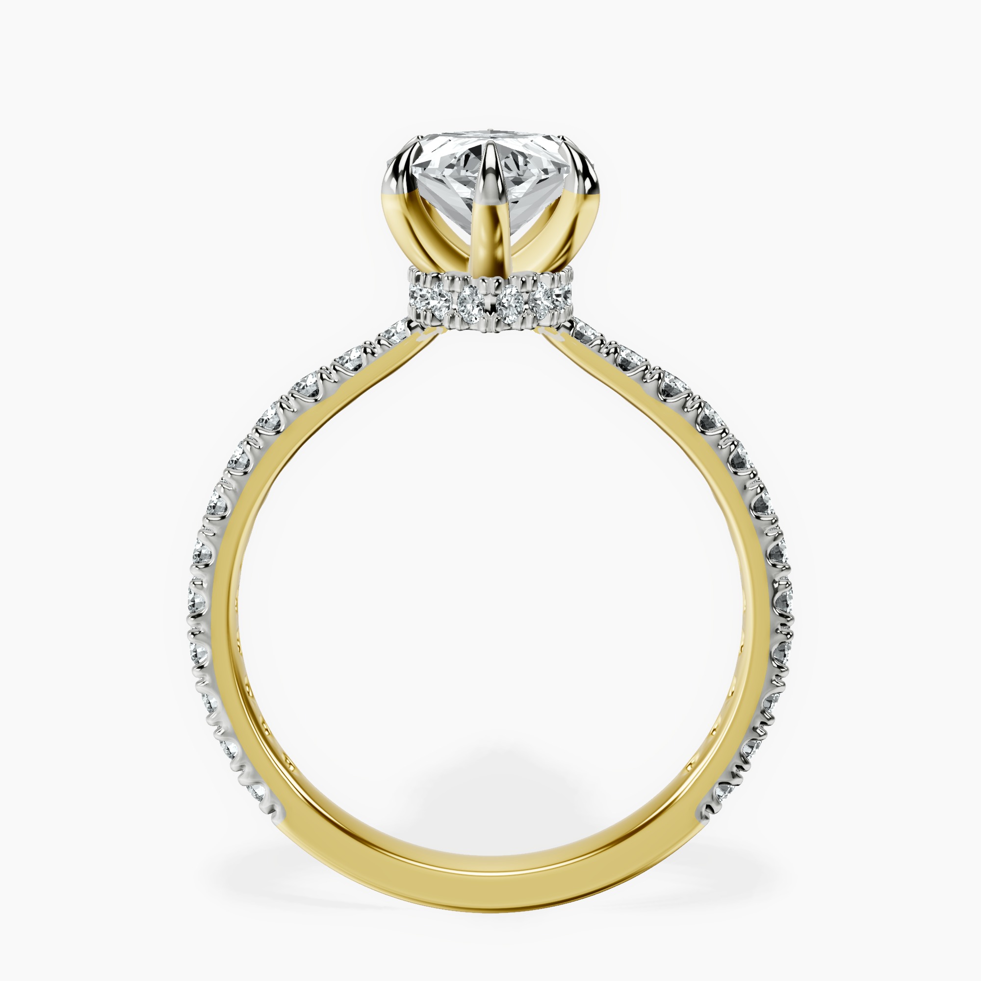 2.73 ct. marquise Myra Halo Ring in 18kt yellow gold side right image one