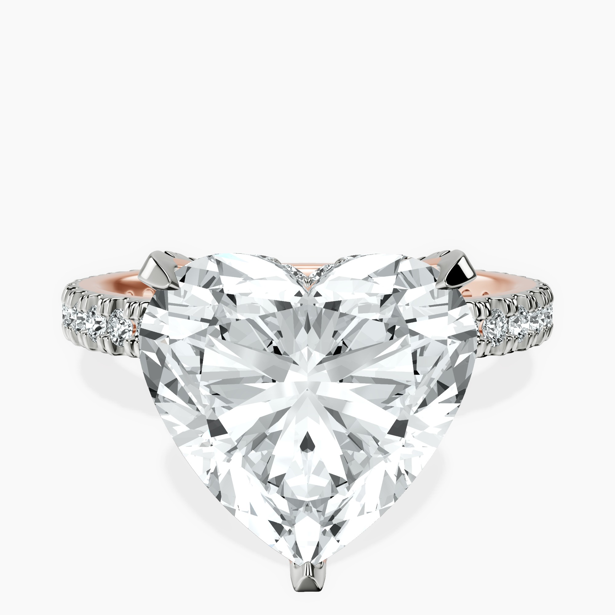 5.54 ct. heart Kylie Eternity Ring in 14Ct rose gold rtr top